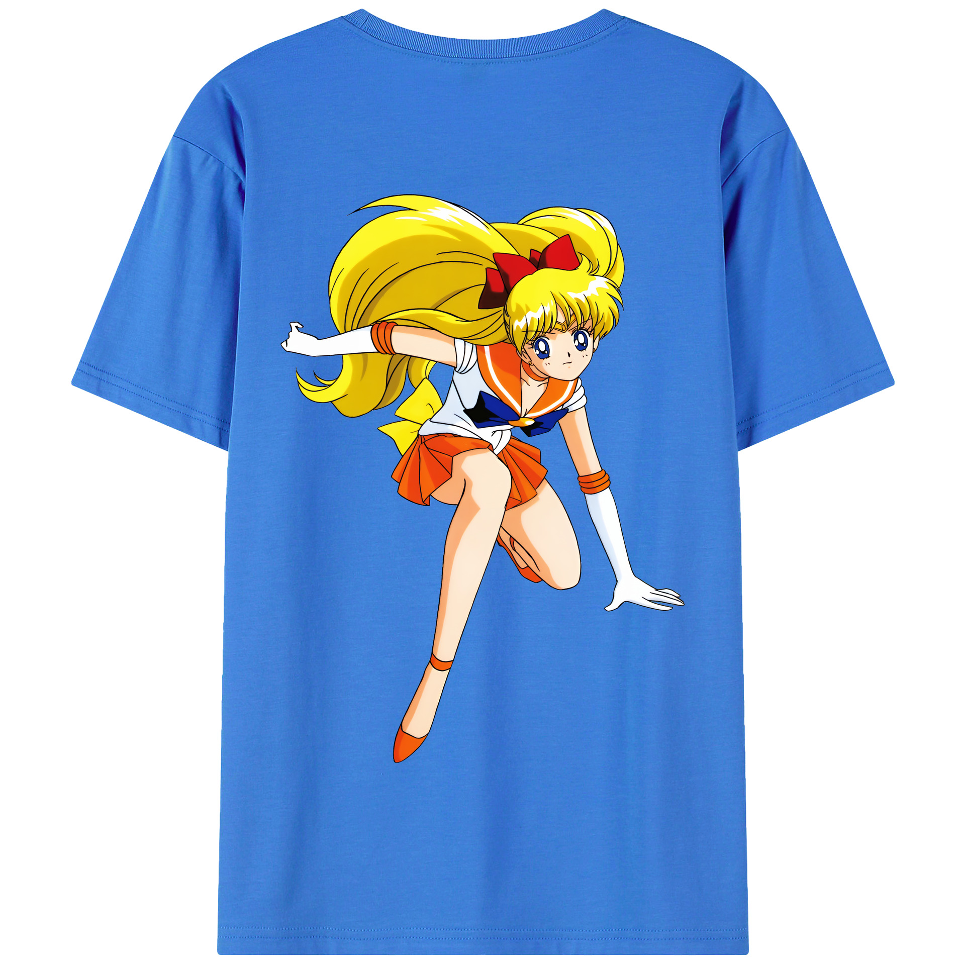 （画像用） 美少女戦士セーラームーン 愛野 美奈子 あいの みなこ Sailor Moon Aino Minako 綿100％半袖Tシャツ（背面プリント）