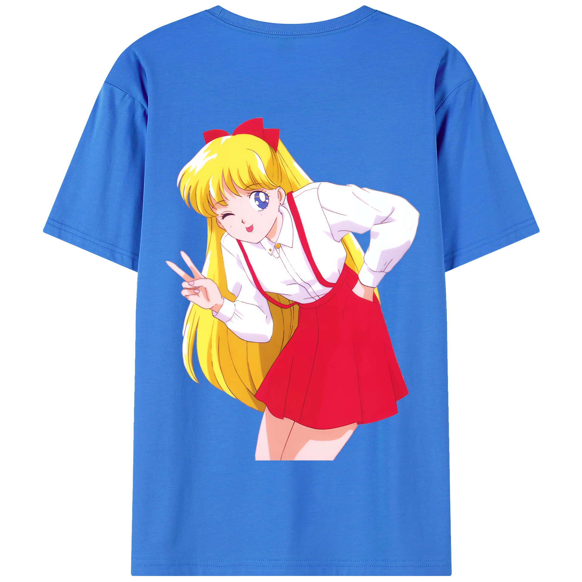（画像用） 美少女戦士セーラームーン 愛野 美奈子 あいの みなこ Sailor Moon Aino Minako 綿100％半袖Tシャツ（背面プリント）
