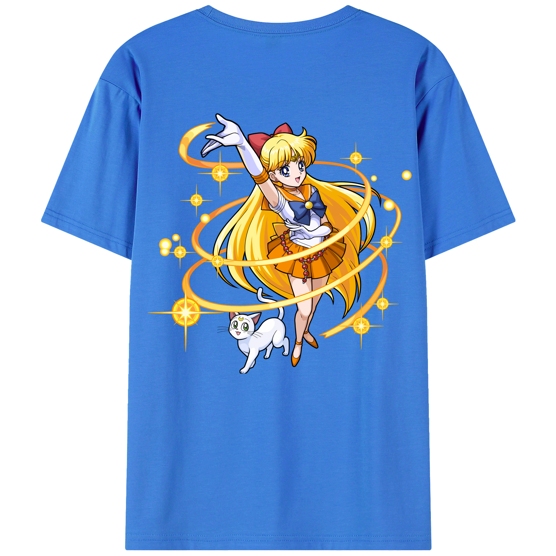 （画像用） 美少女戦士セーラームーン 愛野 美奈子 あいの みなこ Sailor Moon Aino Minako 綿100％半袖Tシャツ（背面プリント）
