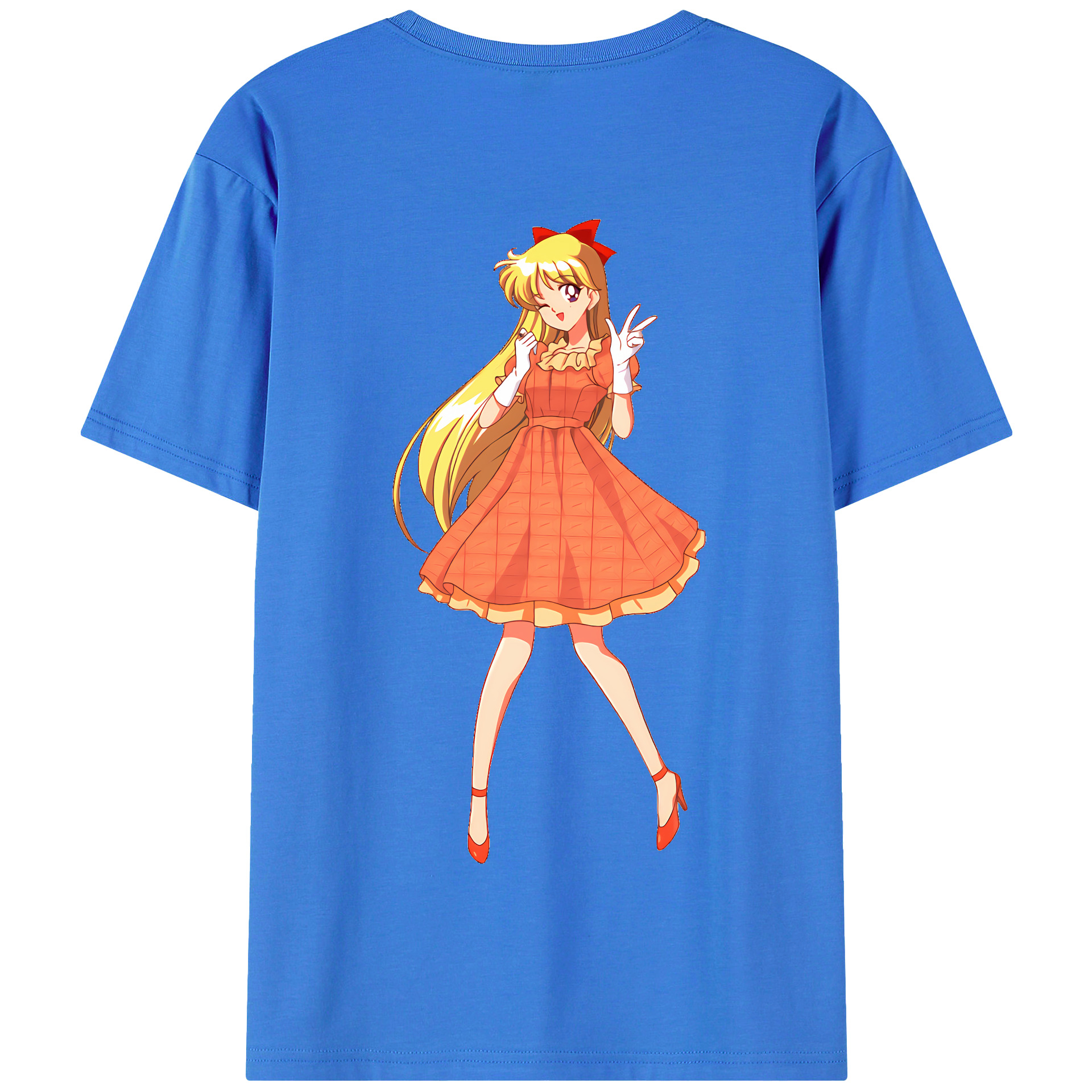 （画像用） 美少女戦士セーラームーン 愛野 美奈子 あいの みなこ Sailor Moon Aino Minako 綿100％半袖Tシャツ（背面プリント）