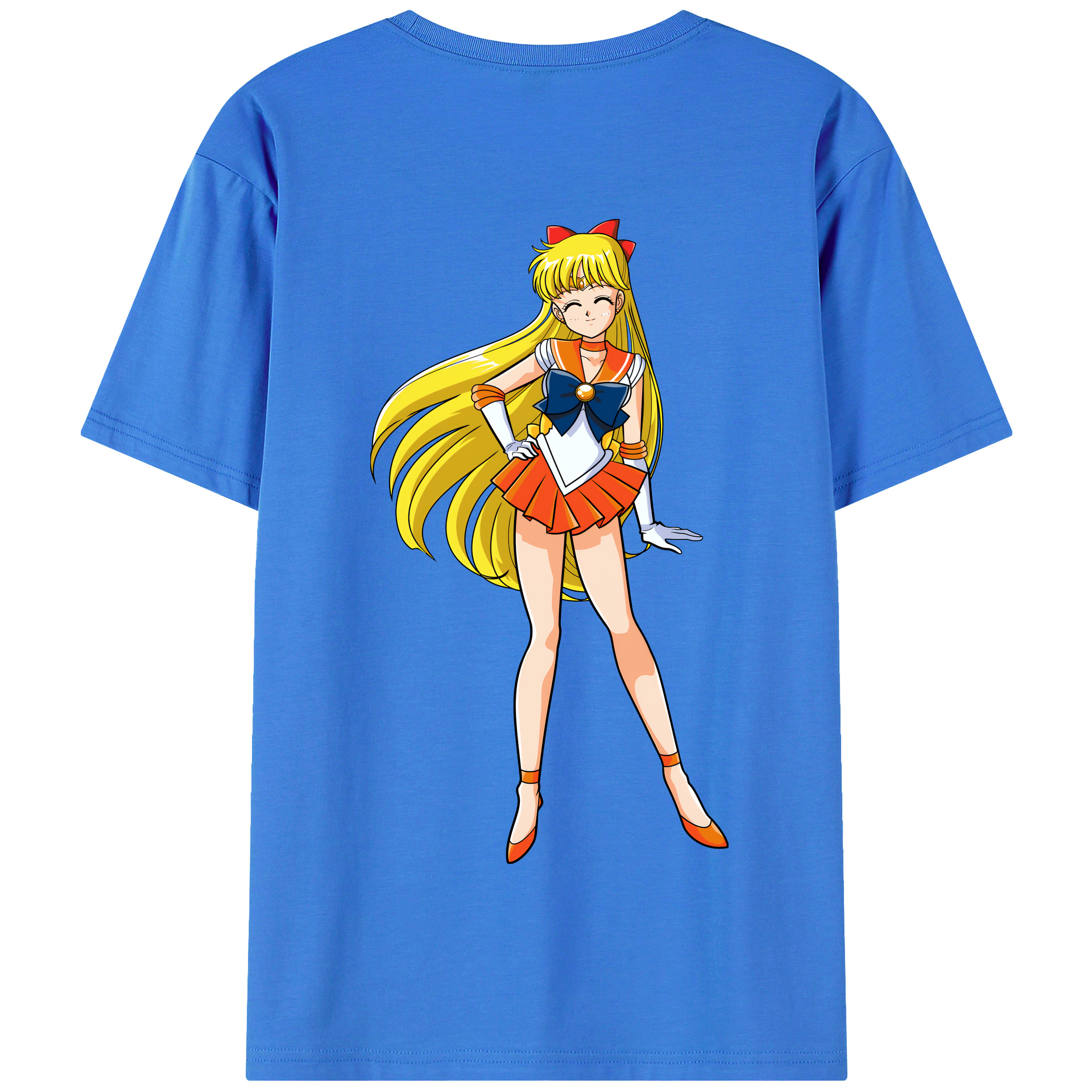 （画像用） 美少女戦士セーラームーン 愛野 美奈子 あいの みなこ Sailor Moon Aino Minako 綿100％半袖Tシャツ（背面プリント）