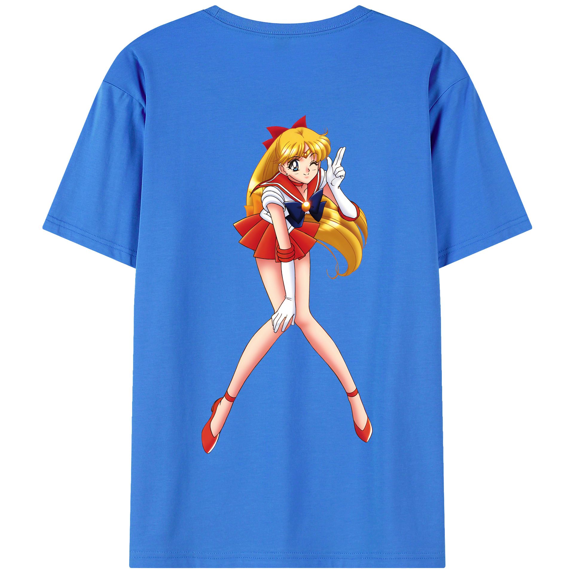 （画像用） 美少女戦士セーラームーン 愛野 美奈子 あいの みなこ Sailor Moon Aino Minako 綿100％半袖Tシャツ（背面プリント）