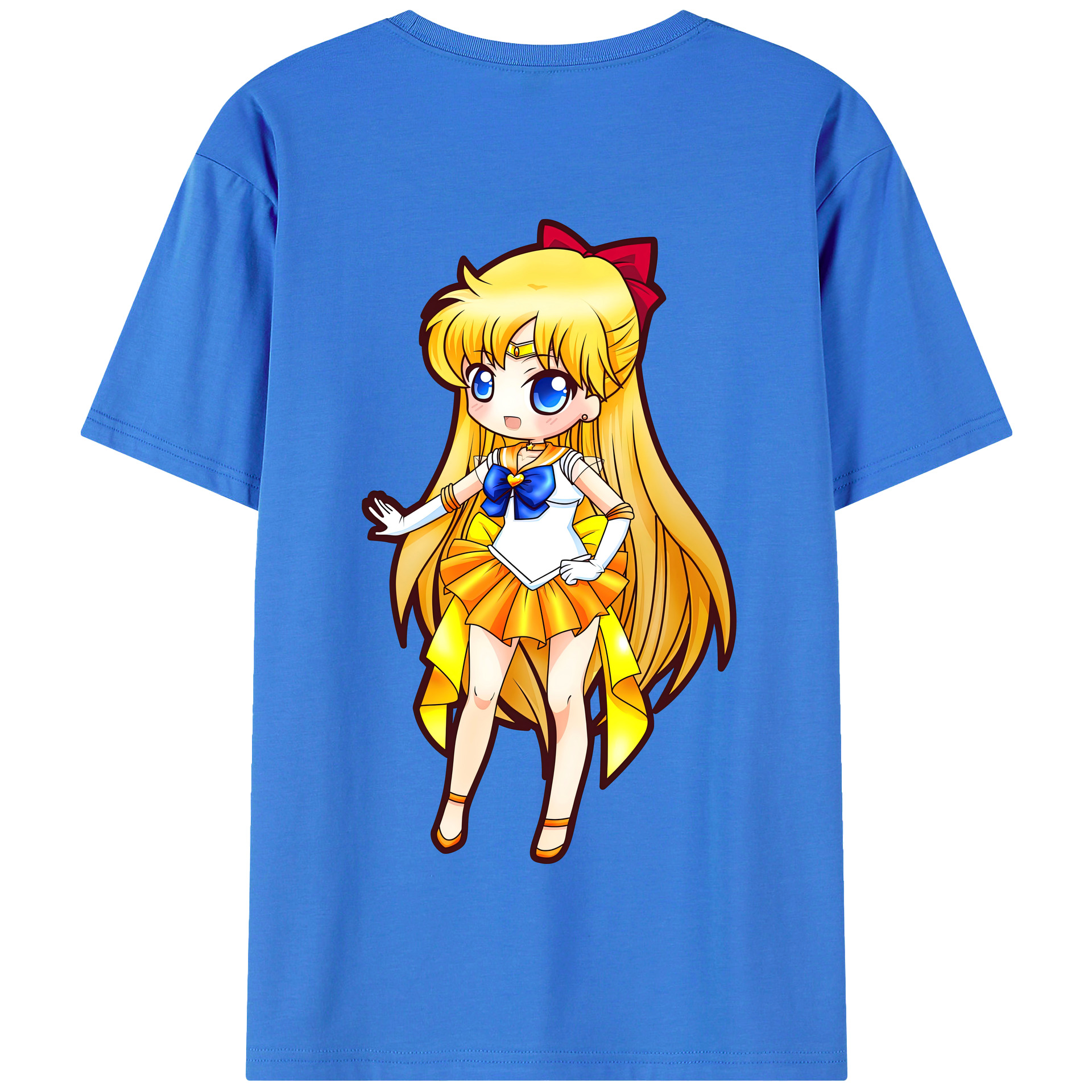 （画像用） 美少女戦士セーラームーン 愛野 美奈子 あいの みなこ Sailor Moon Aino Minako 綿100％半袖Tシャツ（背面プリント）