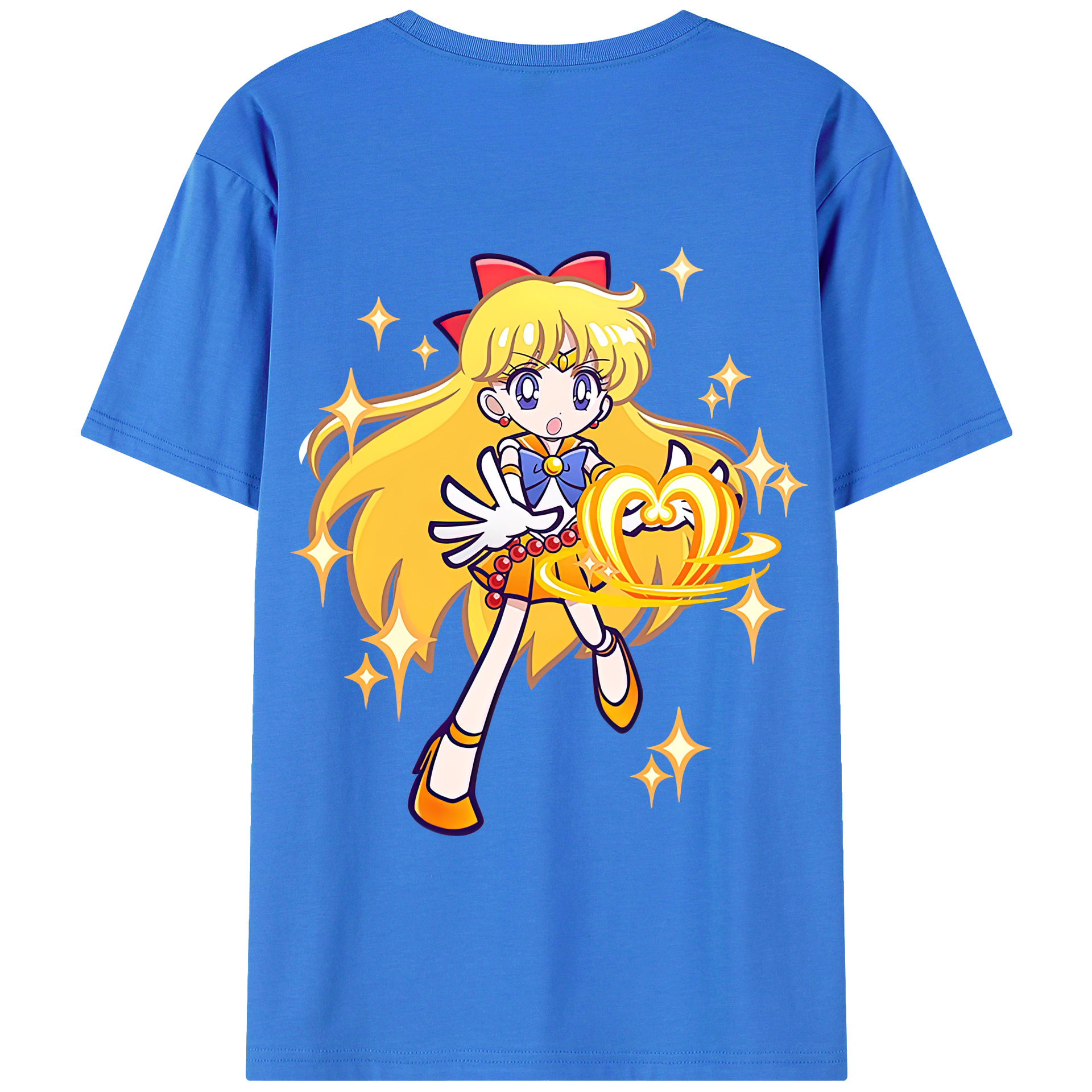 （画像用） 美少女戦士セーラームーン 愛野 美奈子 あいの みなこ Sailor Moon Aino Minako 綿100％半袖Tシャツ（背面プリント）