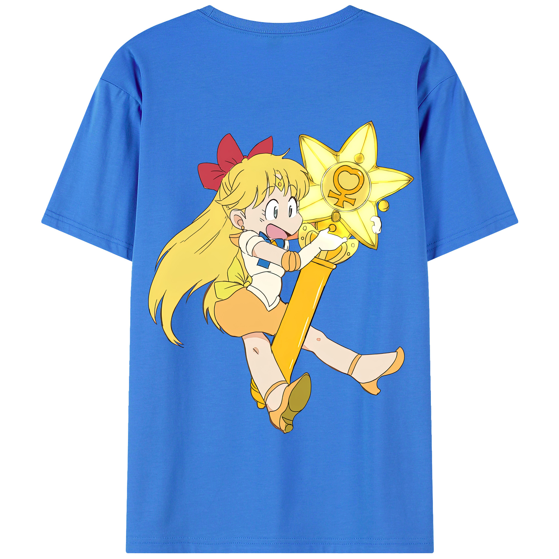 （画像用） 美少女戦士セーラームーン 愛野 美奈子 あいの みなこ Sailor Moon Aino Minako 綿100％半袖Tシャツ（背面プリント）