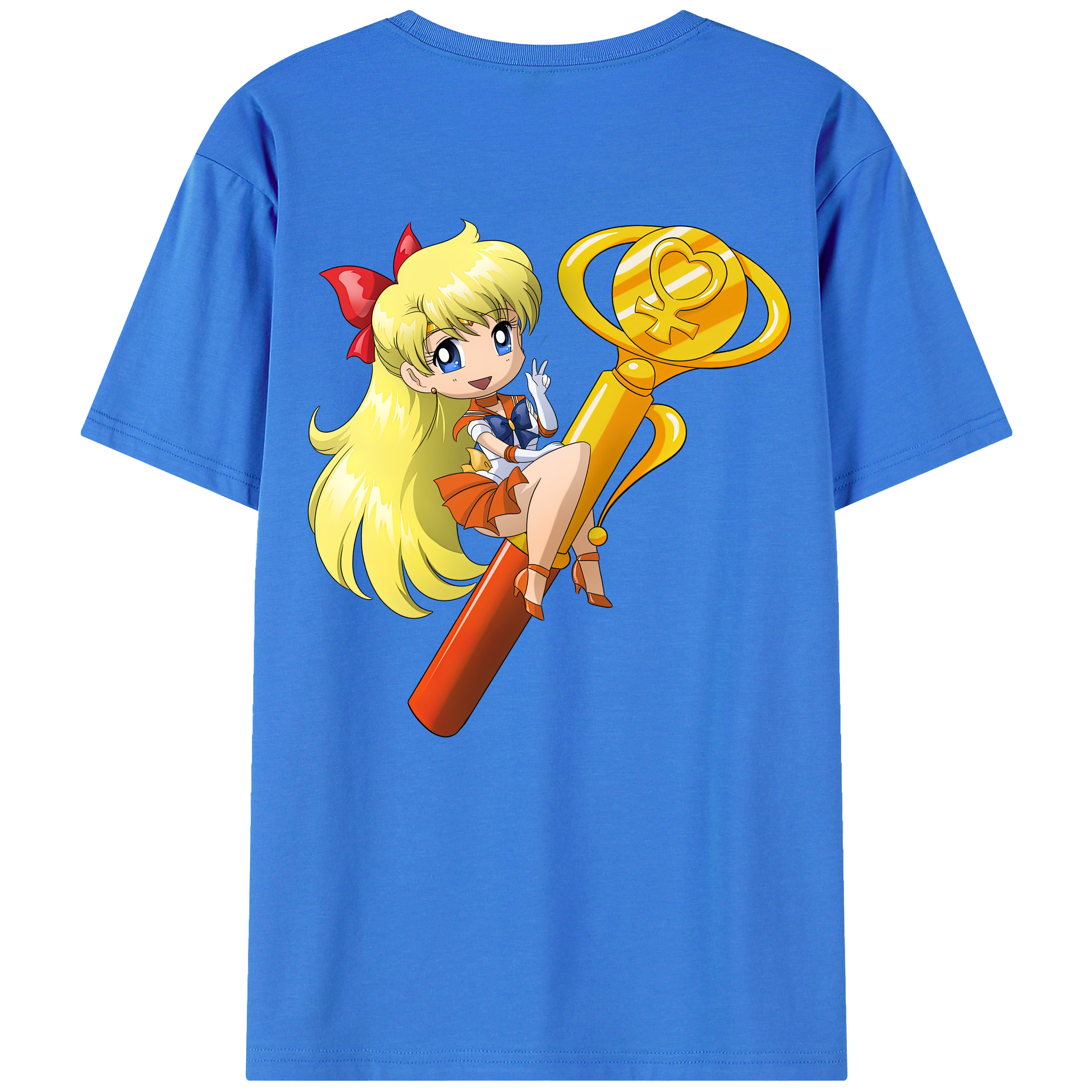 （画像用） 美少女戦士セーラームーン 愛野 美奈子 あいの みなこ Sailor Moon Aino Minako 綿100％半袖Tシャツ（背面プリント）
