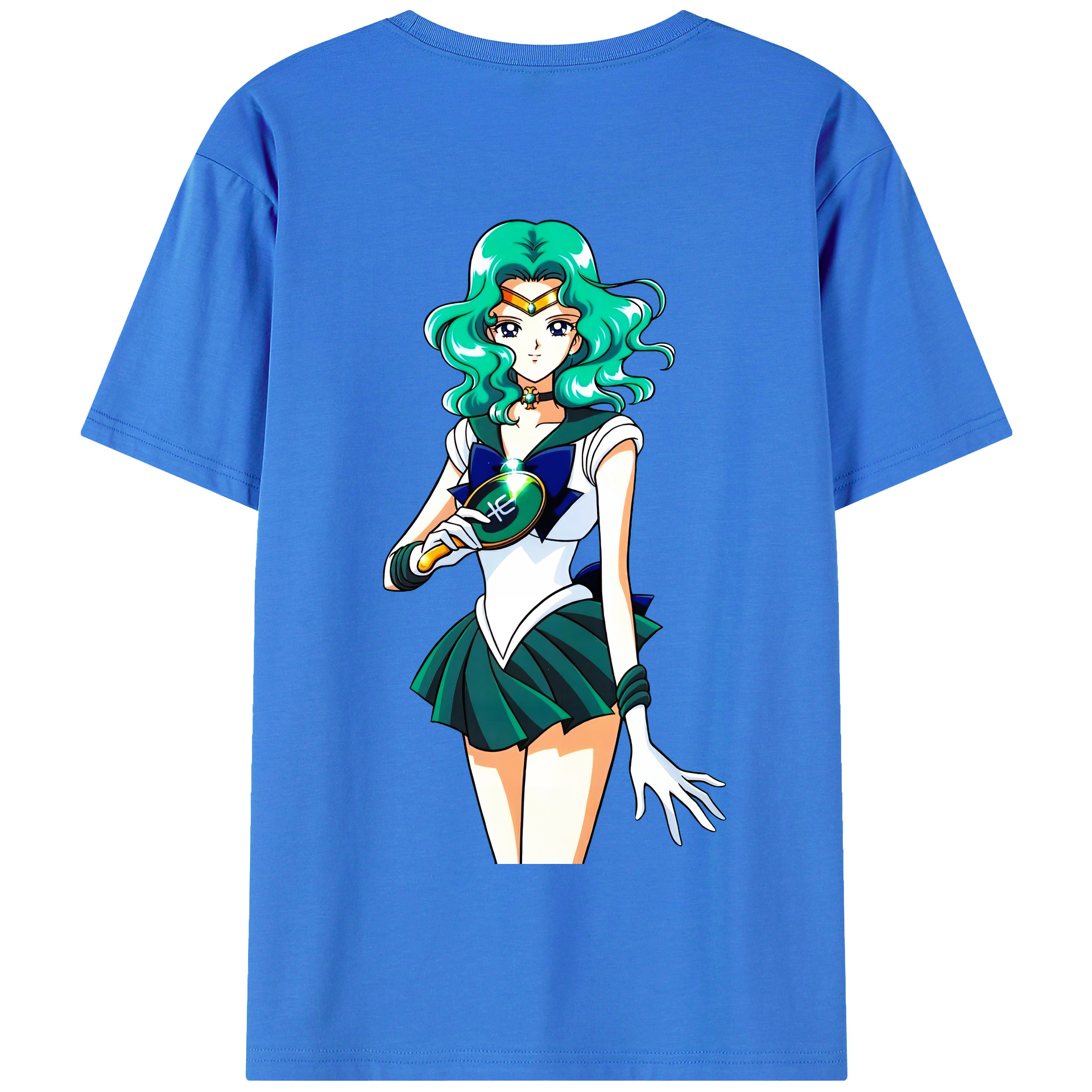 （画像用） 美少女戦士セーラームーン 海王 みちる（かいおう みちる） Sailor Moon Kaiou Michiru 綿100％半袖Tシャツ（背面プリント）