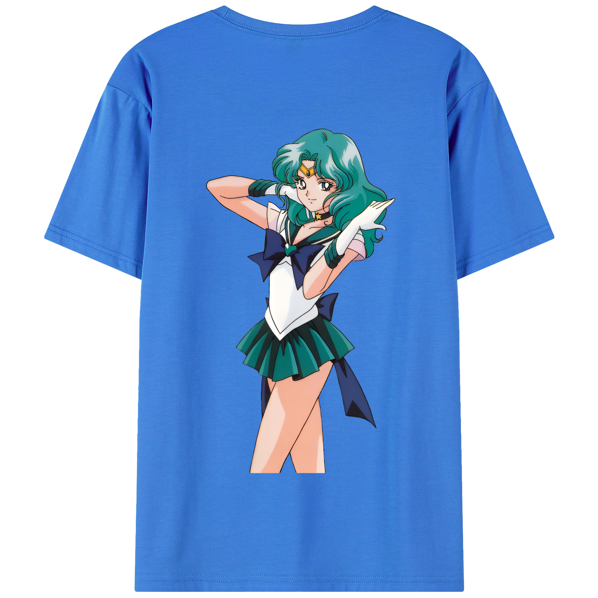 （画像用） 美少女戦士セーラームーン 海王 みちる（かいおう みちる） Sailor Moon Kaiou Michiru 綿100％半袖Tシャツ（背面プリント）