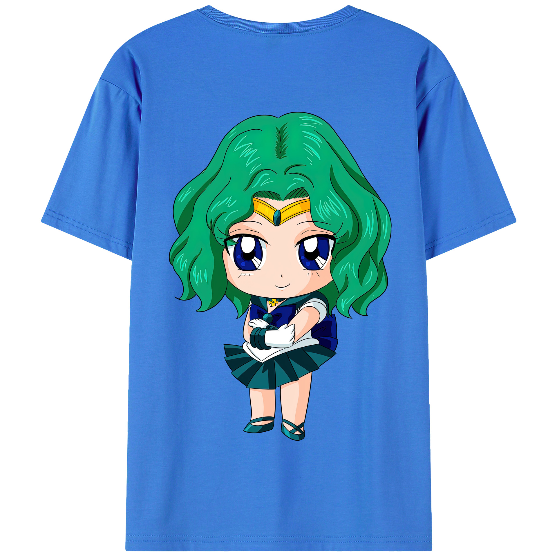 （画像用） 美少女戦士セーラームーン 海王 みちる（かいおう みちる） Sailor Moon Kaiou Michiru 綿100％半袖Tシャツ（背面プリント）