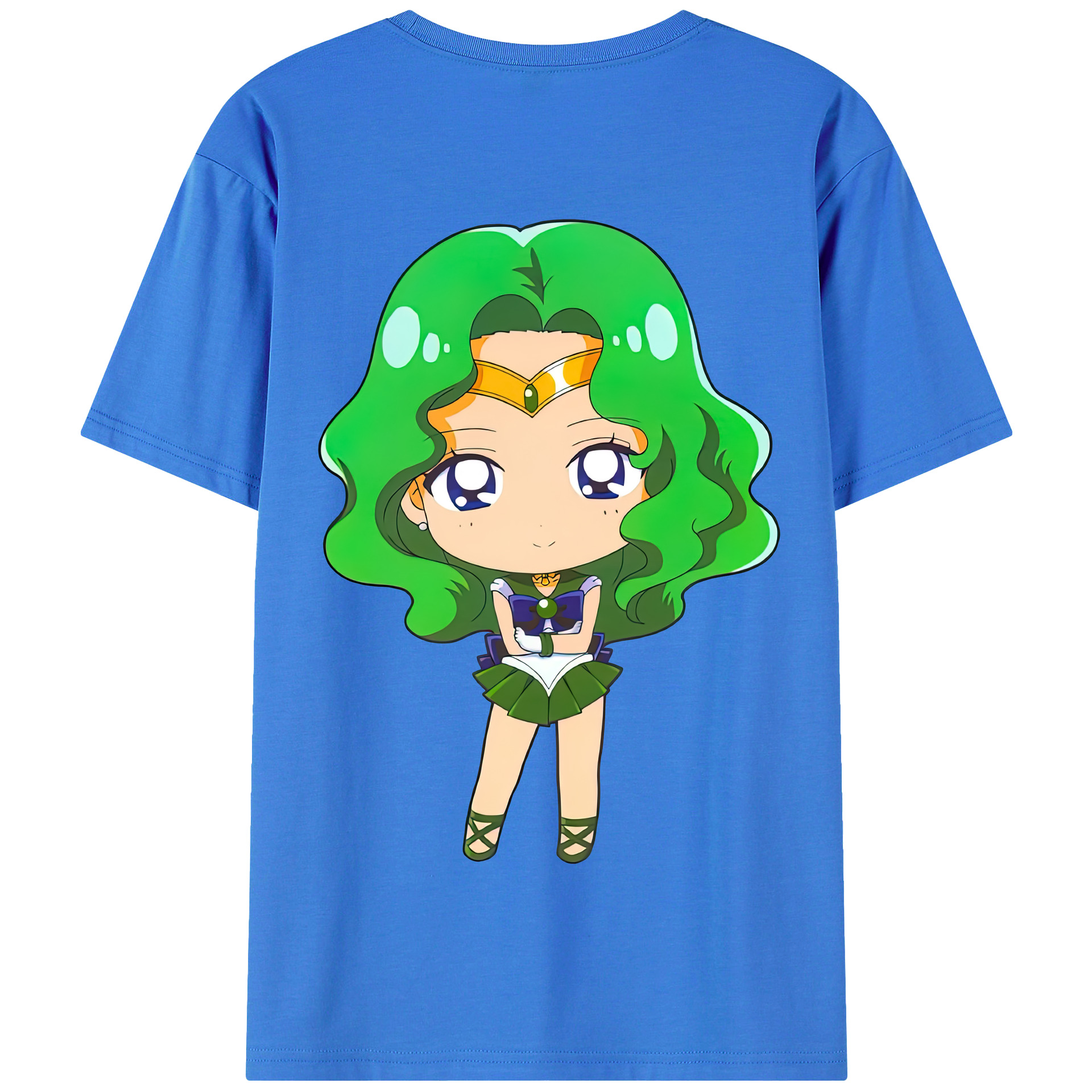 （画像用） 美少女戦士セーラームーン 海王 みちる（かいおう みちる） Sailor Moon Kaiou Michiru 綿100％半袖Tシャツ（背面プリント）