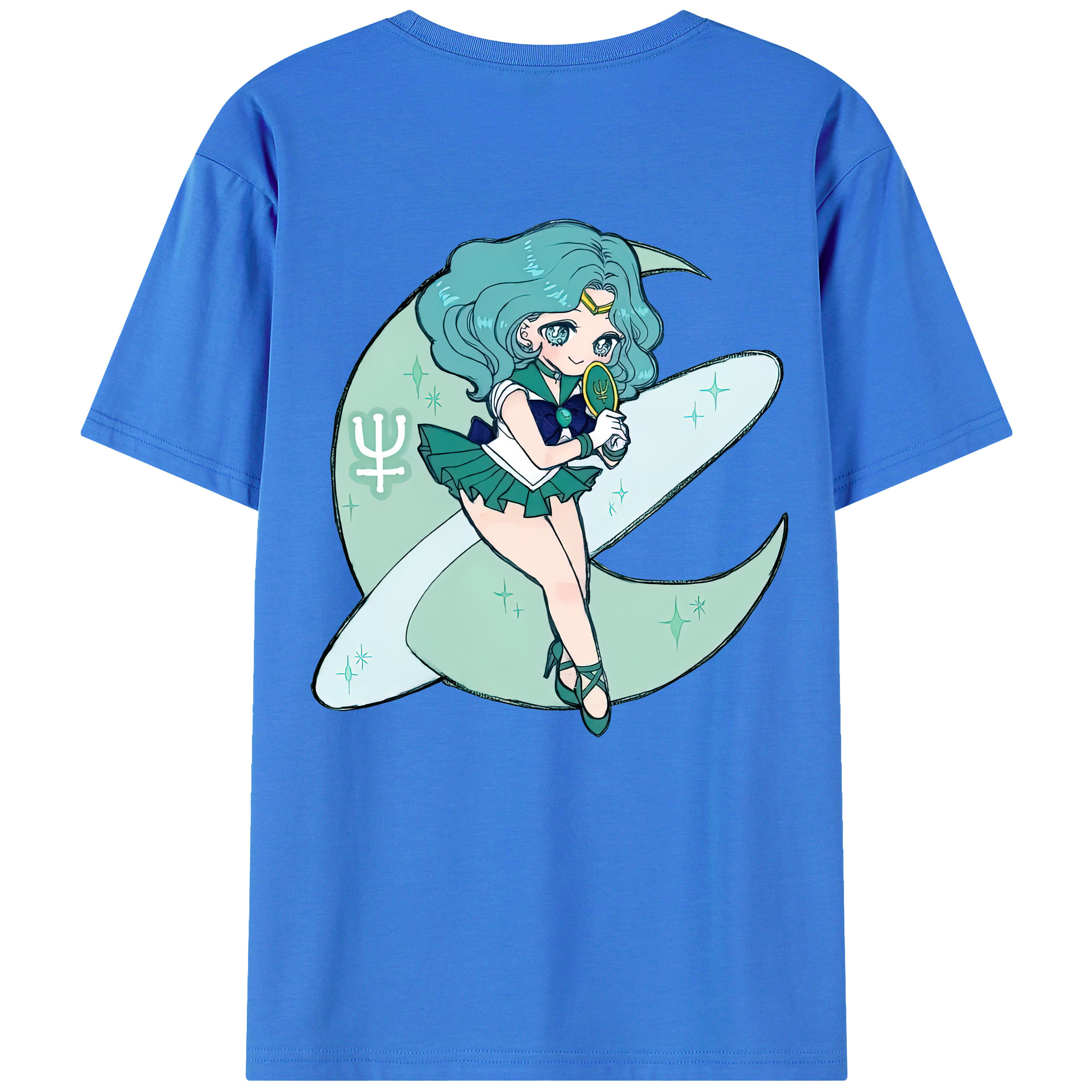 （画像用） 美少女戦士セーラームーン 海王 みちる（かいおう みちる） Sailor Moon Kaiou Michiru 綿100％半袖Tシャツ（背面プリント）