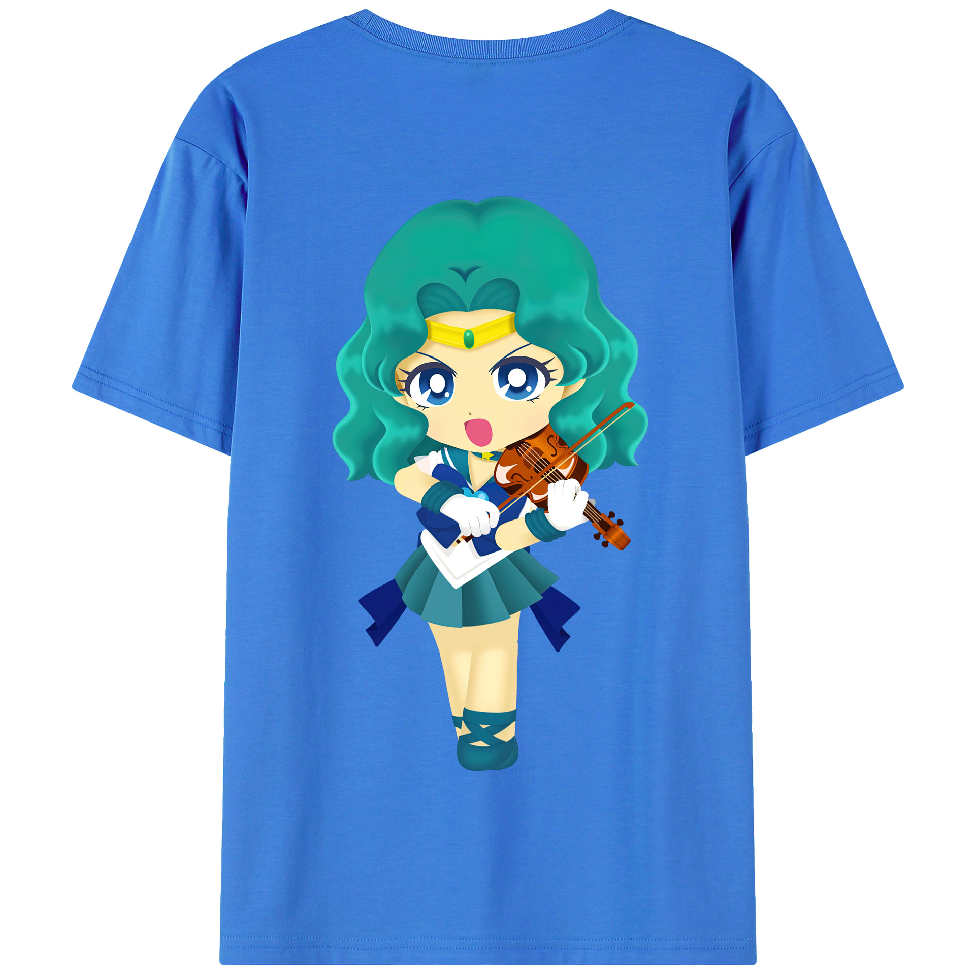 （画像用） 美少女戦士セーラームーン 海王 みちる（かいおう みちる） Sailor Moon Kaiou Michiru 綿100％半袖Tシャツ（背面プリント）