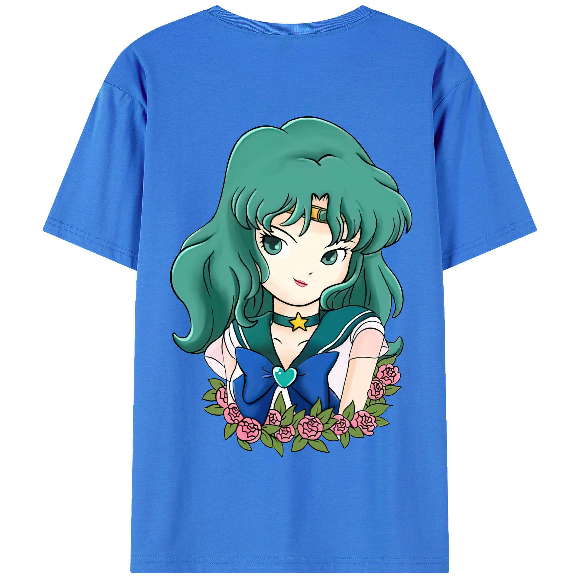 （画像用） 美少女戦士セーラームーン 海王 みちる（かいおう みちる） Sailor Moon Kaiou Michiru 綿100％半袖Tシャツ（背面プリント）