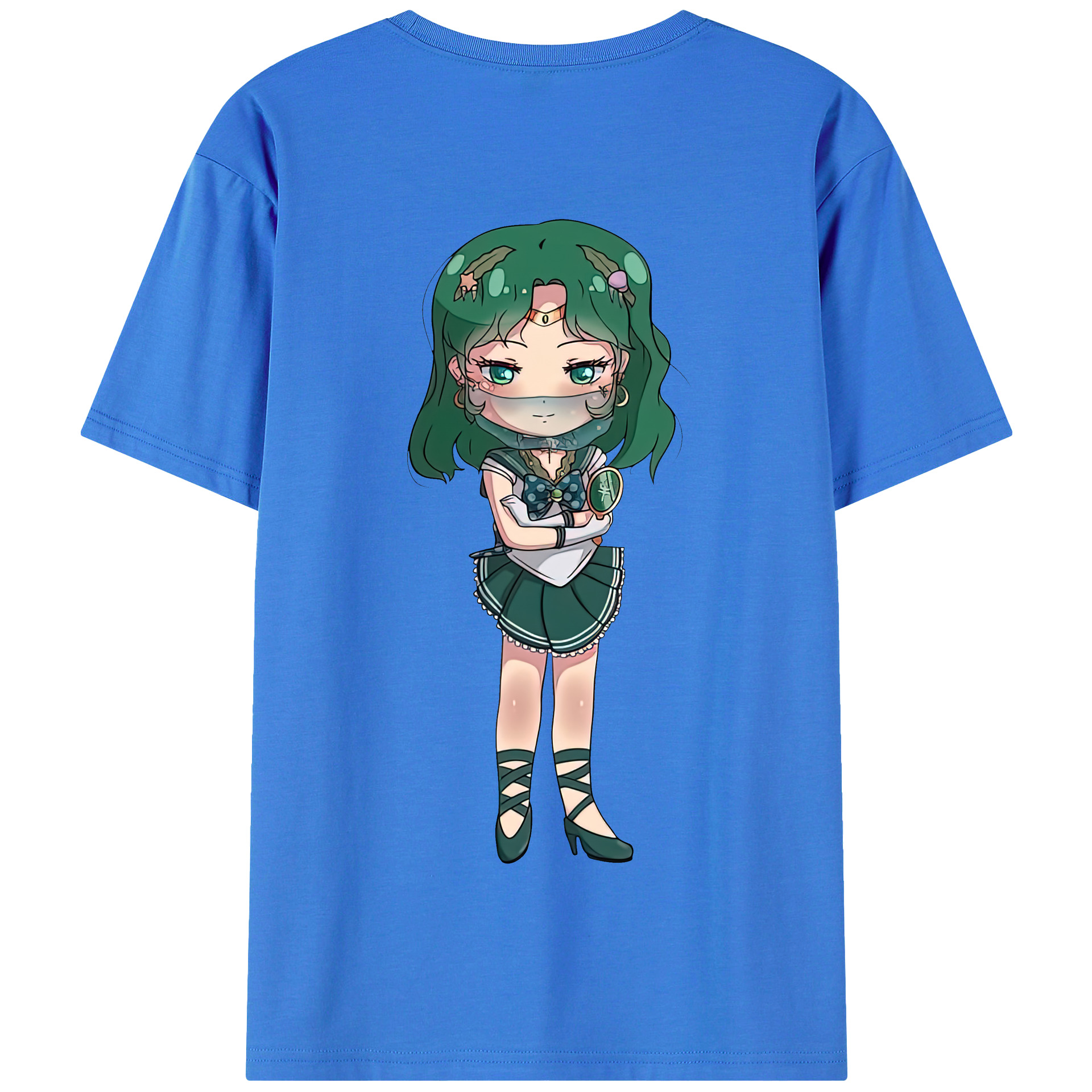 （画像用） 美少女戦士セーラームーン 海王 みちる（かいおう みちる） Sailor Moon Kaiou Michiru 綿100％半袖Tシャツ（背面プリント）