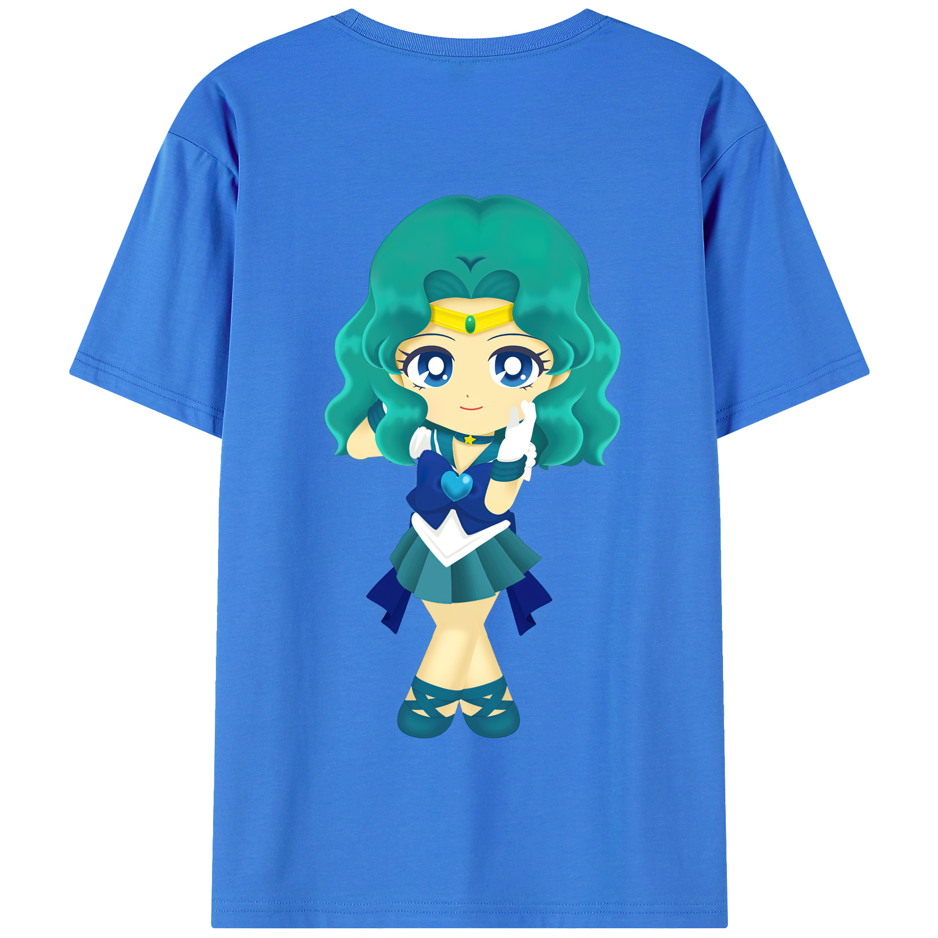 （画像用） 美少女戦士セーラームーン 海王 みちる（かいおう みちる） Sailor Moon Kaiou Michiru 綿100％半袖Tシャツ（背面プリント）