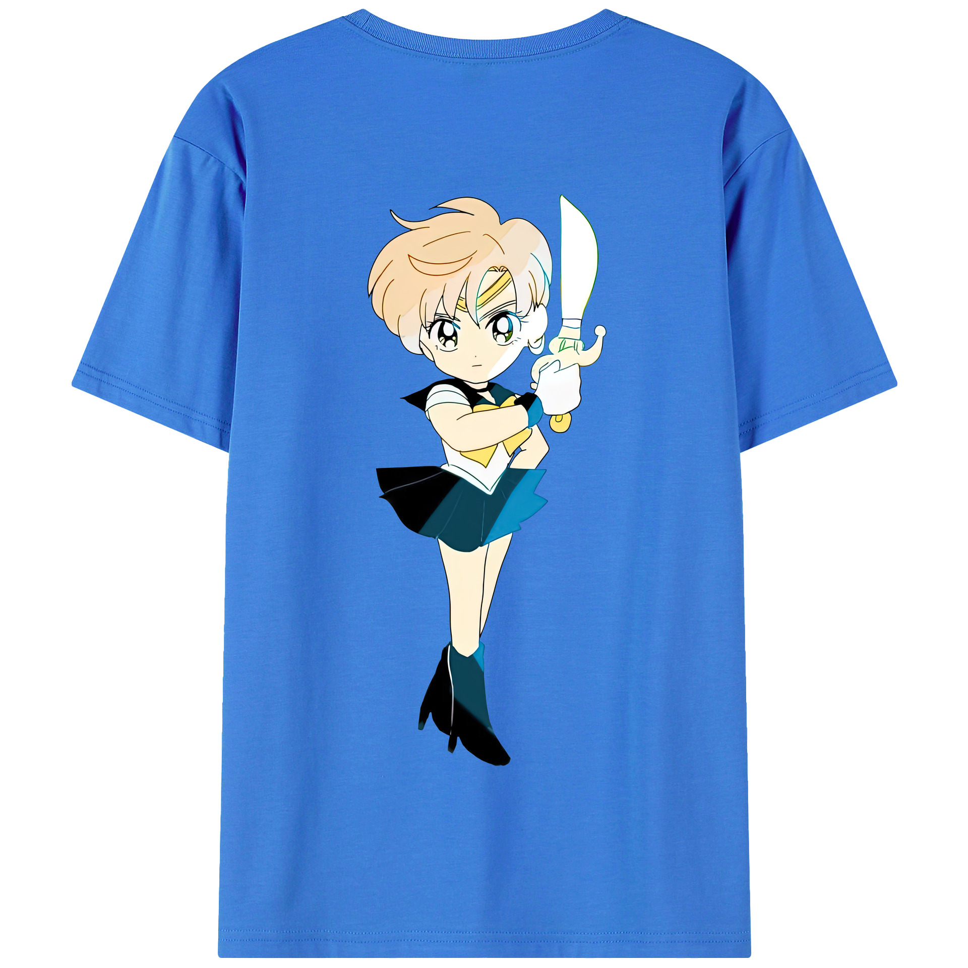 （画像用） 美少女戦士セーラームーン 天王はるか Sailor Moon Tenoh Haruka 綿100％半袖Tシャツ（背面プリント）