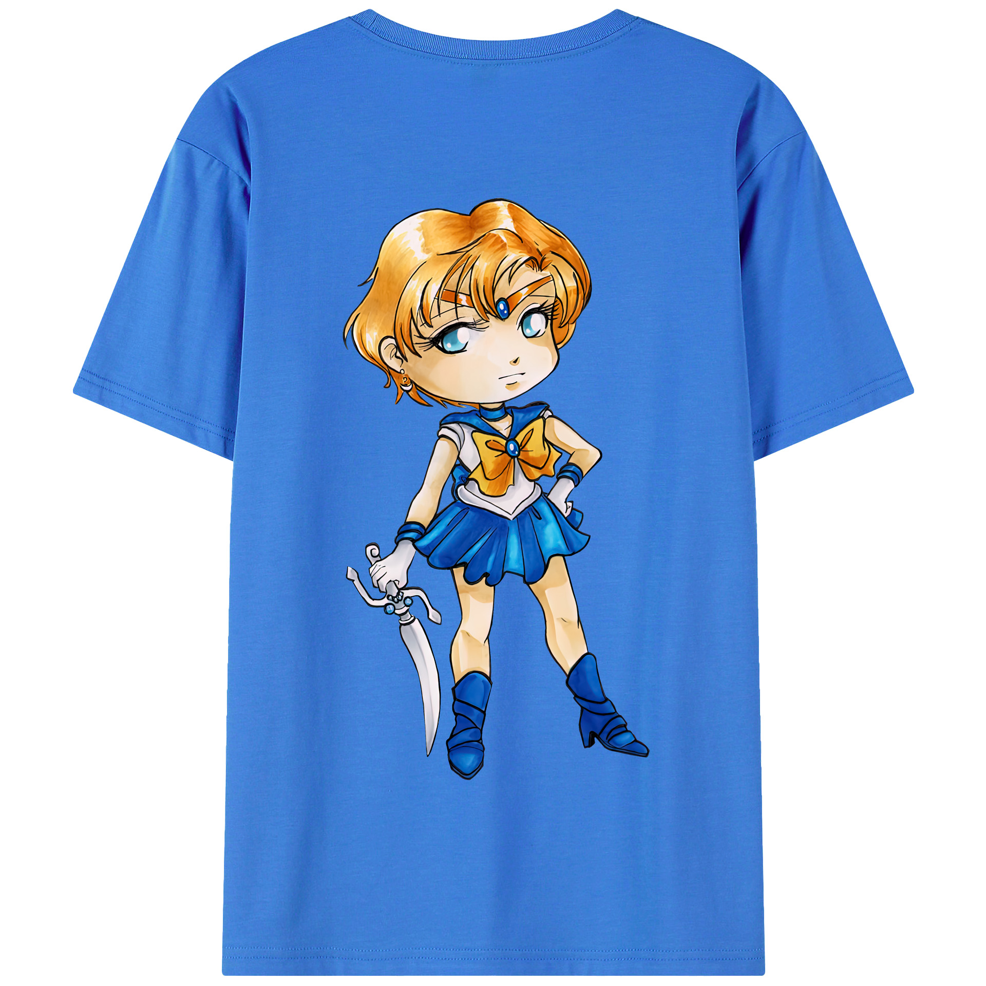 （画像用） 美少女戦士セーラームーン 天王はるか Sailor Moon Tenoh Haruka 綿100％半袖Tシャツ（背面プリント）