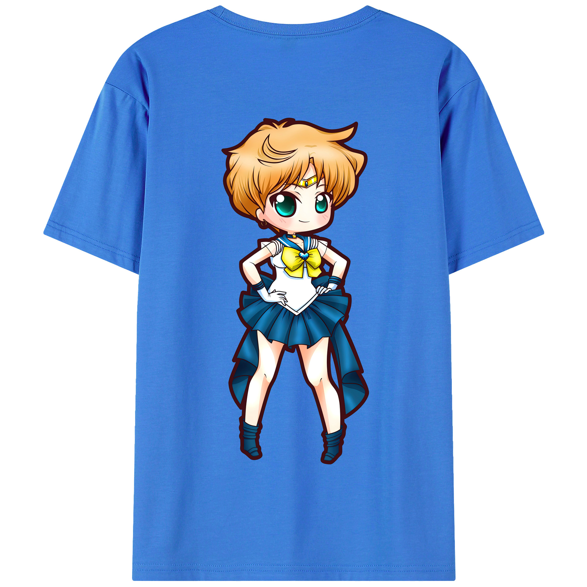 （画像用） 美少女戦士セーラームーン 天王はるか Sailor Moon Tenoh Haruka 綿100％半袖Tシャツ（背面プリント）