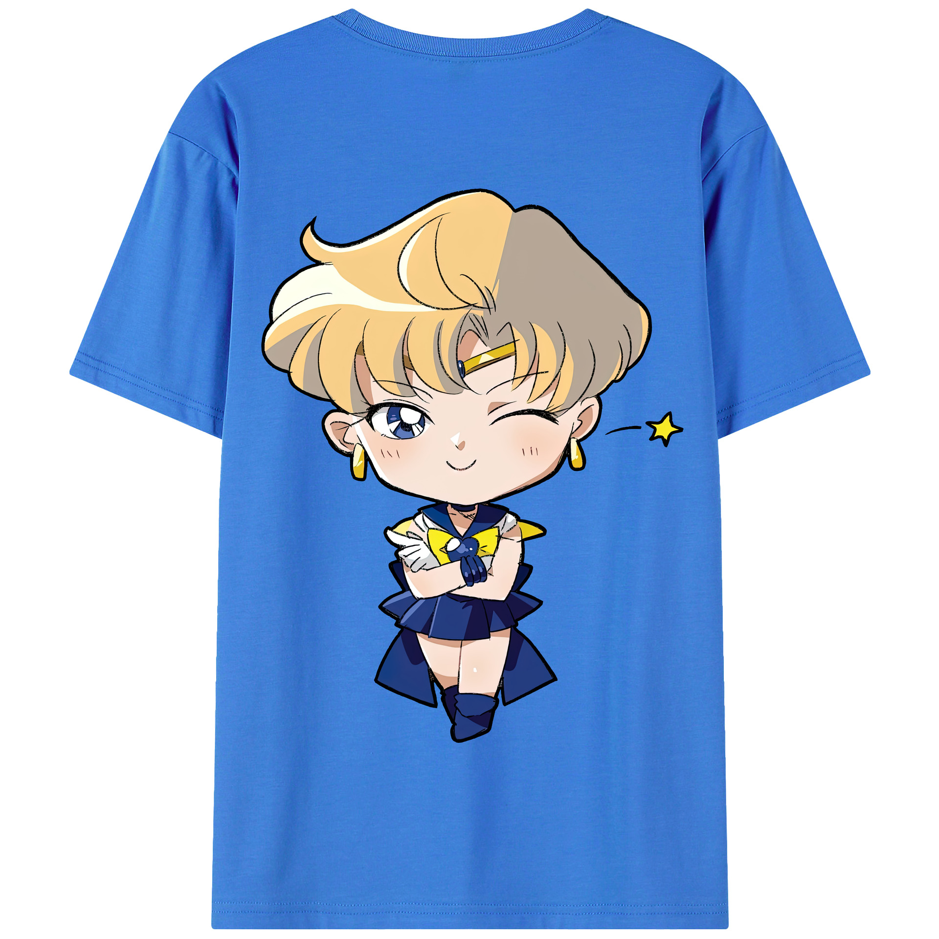 （画像用） 美少女戦士セーラームーン 天王はるか Sailor Moon Tenoh Haruka 綿100％半袖Tシャツ（背面プリント）