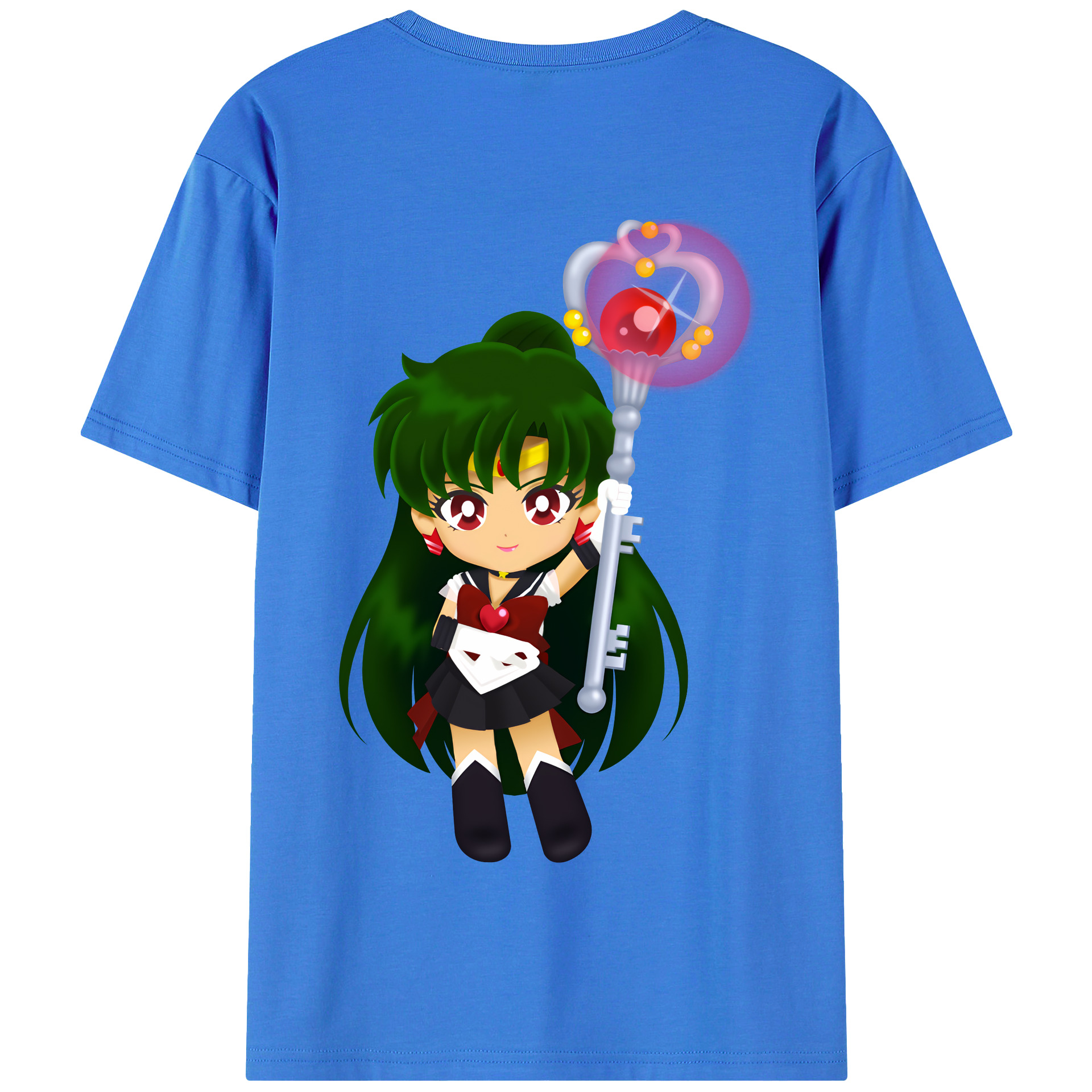 （画像用） 美少女戦士セーラームーン 冥王せつな Sailor Moon Meiou Setsuna 綿100％半袖Tシャツ（背面プリント）