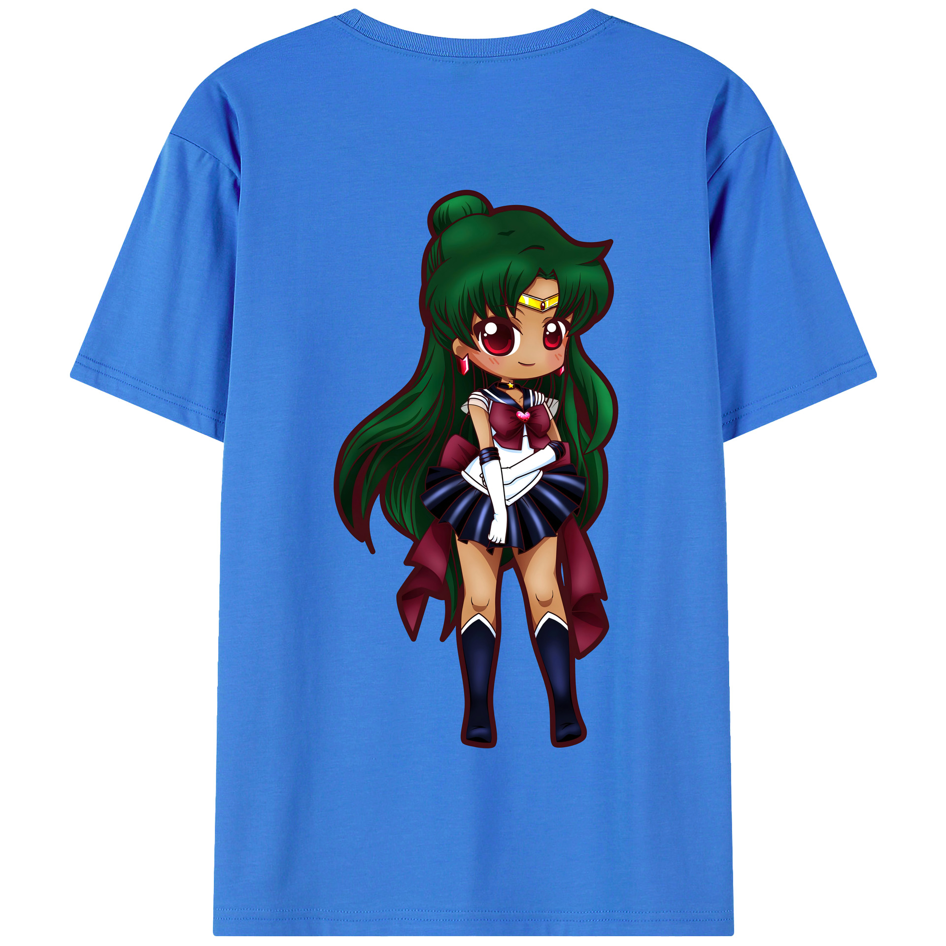 （画像用） 美少女戦士セーラームーン 冥王せつな Sailor Moon Meiou Setsuna 綿100％半袖Tシャツ（背面プリント）