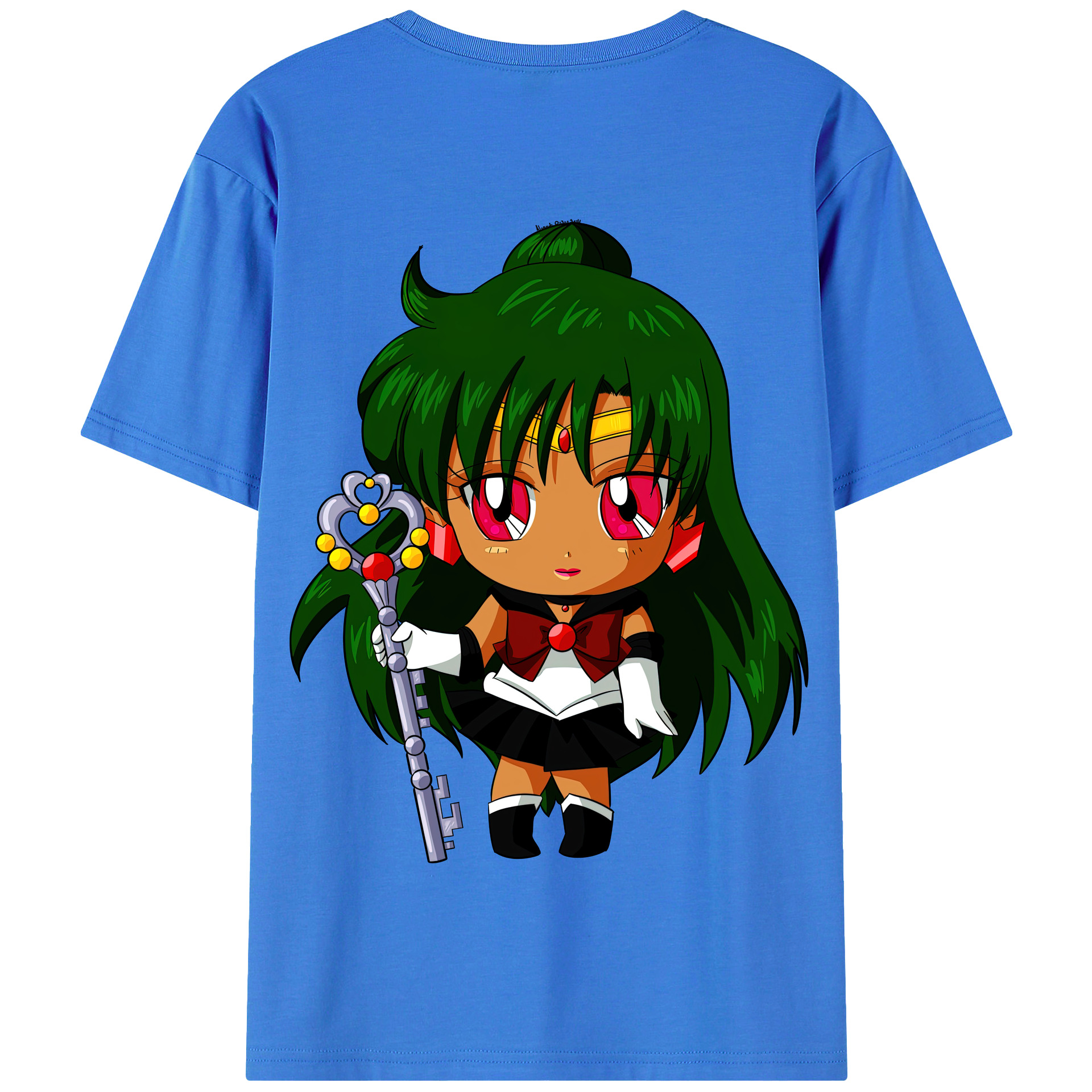 （画像用） 美少女戦士セーラームーン 冥王せつな Sailor Moon Meiou Setsuna 綿100％半袖Tシャツ（背面プリント）