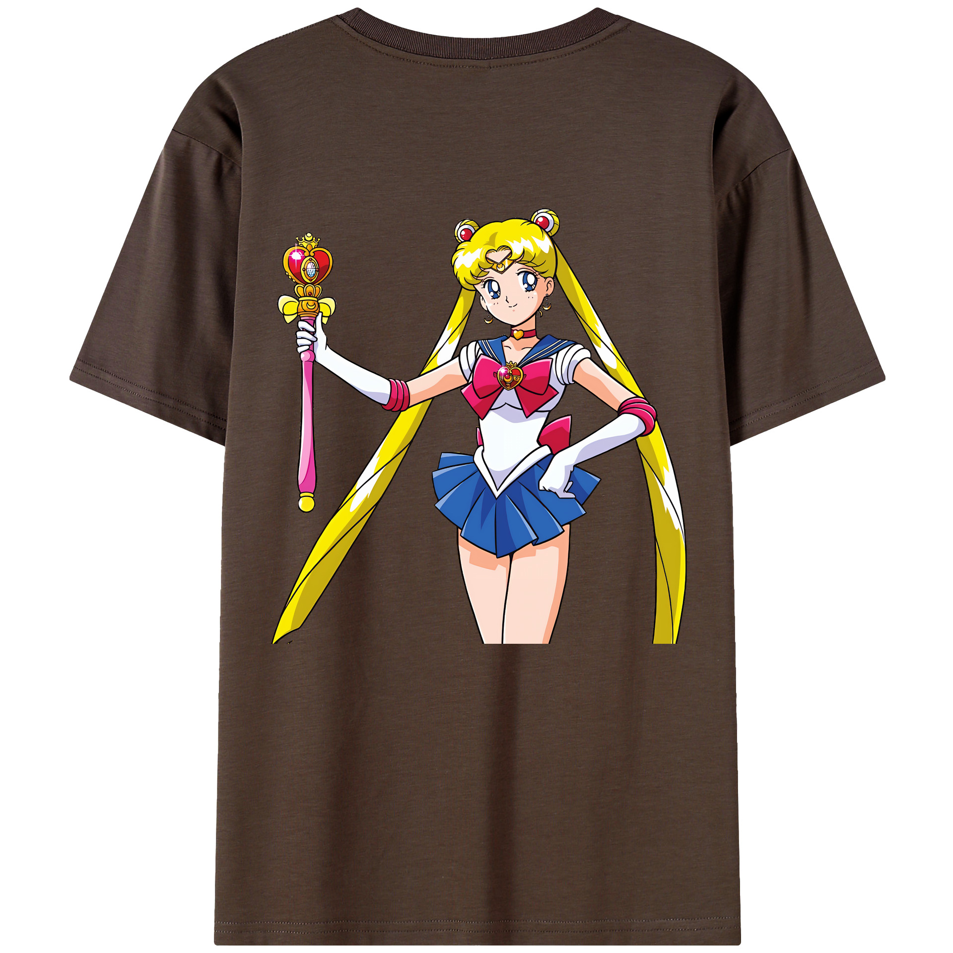 （画像用） 美少女戦士セーラームーン 月野 うさぎ つきの うさぎ Sailor Moon Tsukino Usagi 綿100％半袖Tシャツ（背面プリント）