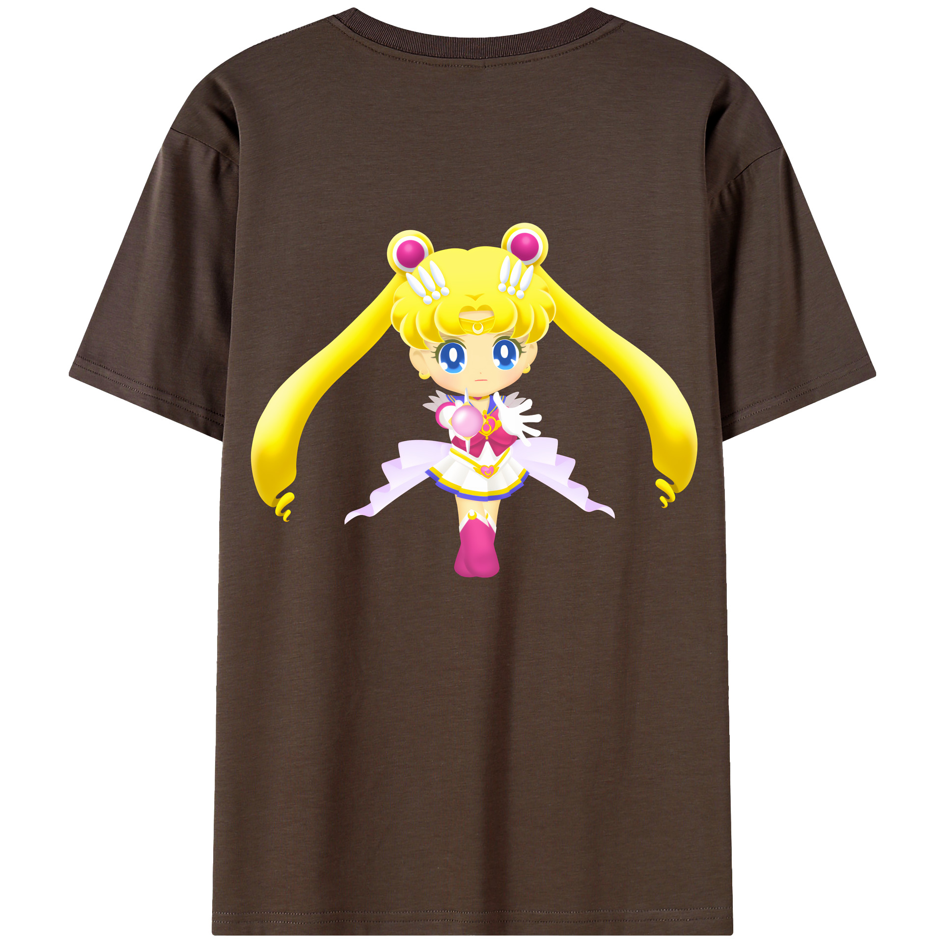 （画像用） 美少女戦士セーラームーン 月野 うさぎ つきの うさぎ Sailor Moon Tsukino Usagi 綿100％半袖Tシャツ（背面プリント）