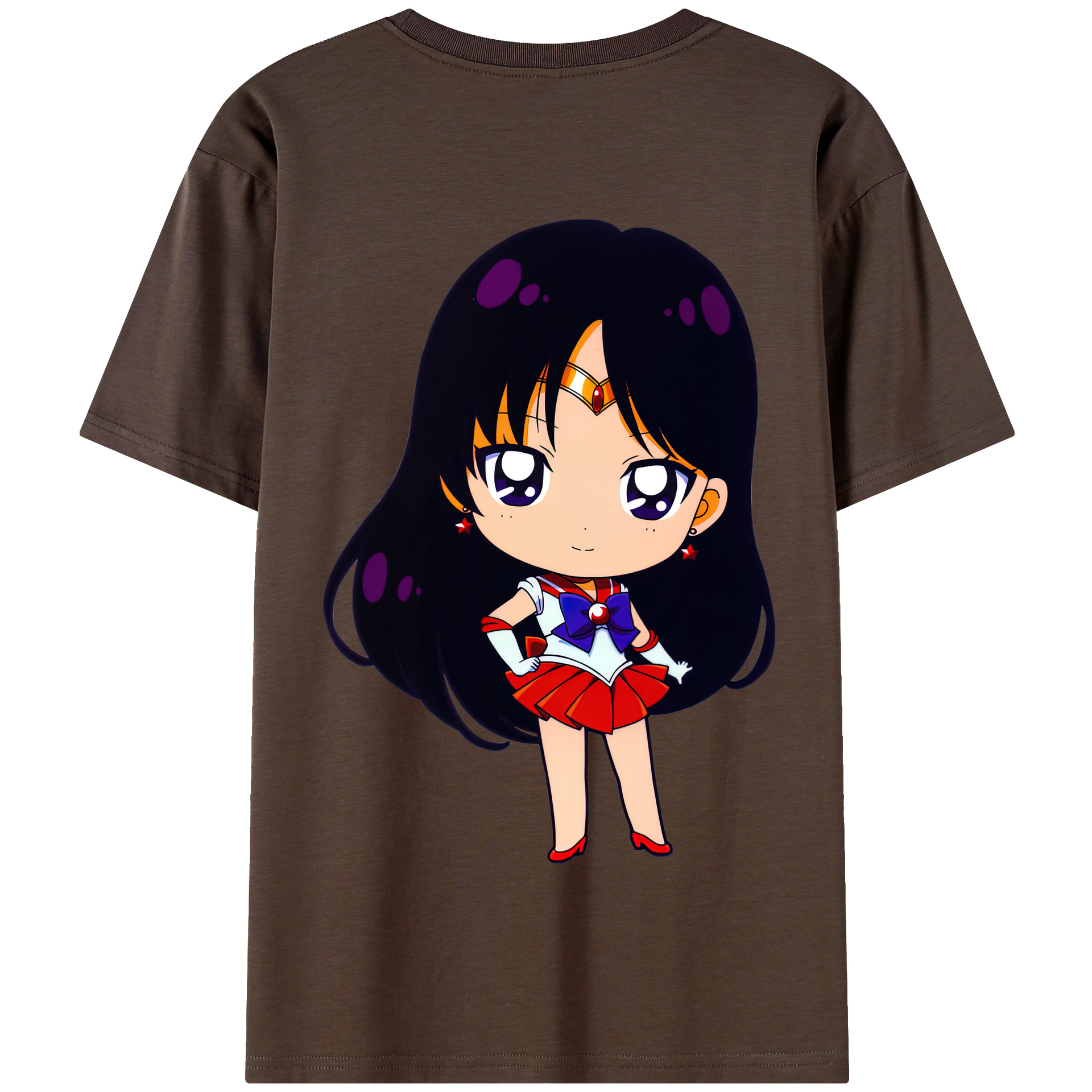 （画像用） 美少女戦士セーラームーン 火野レイ ひの レイ Sailor Moon Hino Rei （セーラーマーズ,Sailor Mars） 綿100％半袖Tシャツ（背面プリント）