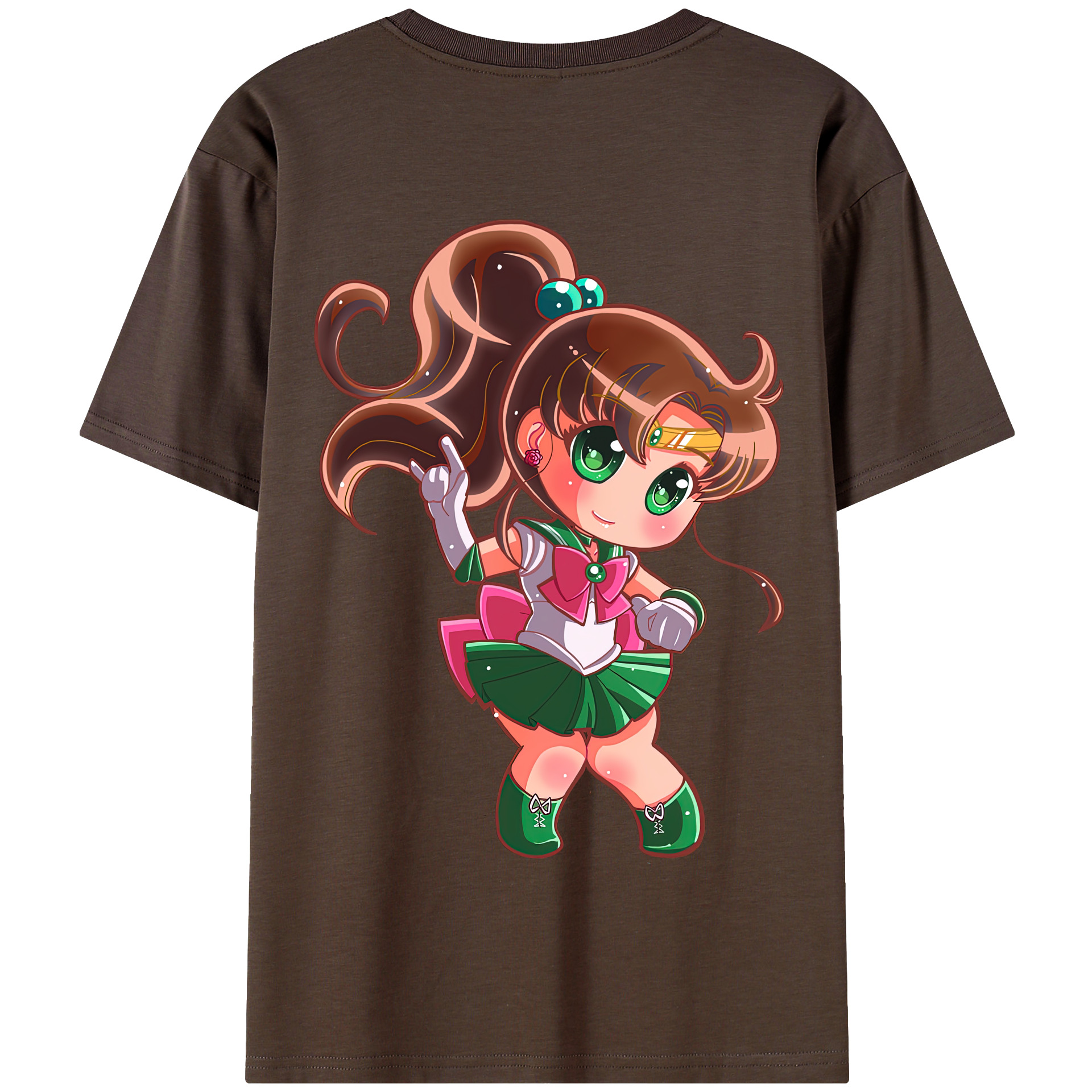 （画像用） 美少女戦士セーラームーン 木野 まこと きの まこと Sailor Moon Kino Makoto （セーラージュピター；Sailor Jupiter） 綿100％半袖Tシャツ（背面プリント）
