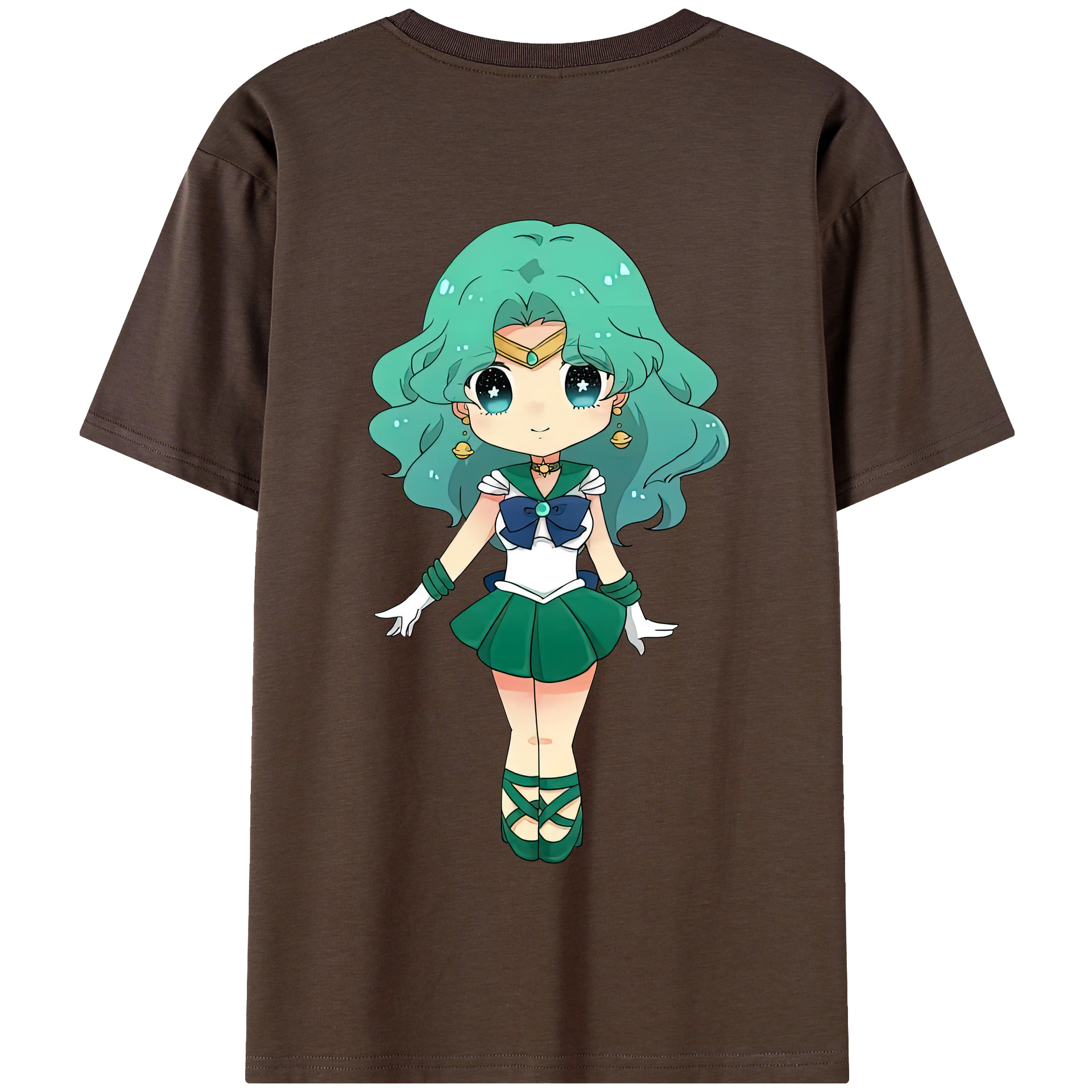 （画像用） 美少女戦士セーラームーン 海王 みちる（かいおう みちる） Sailor Moon Kaiou Michiru 綿100％半袖Tシャツ（背面プリント）