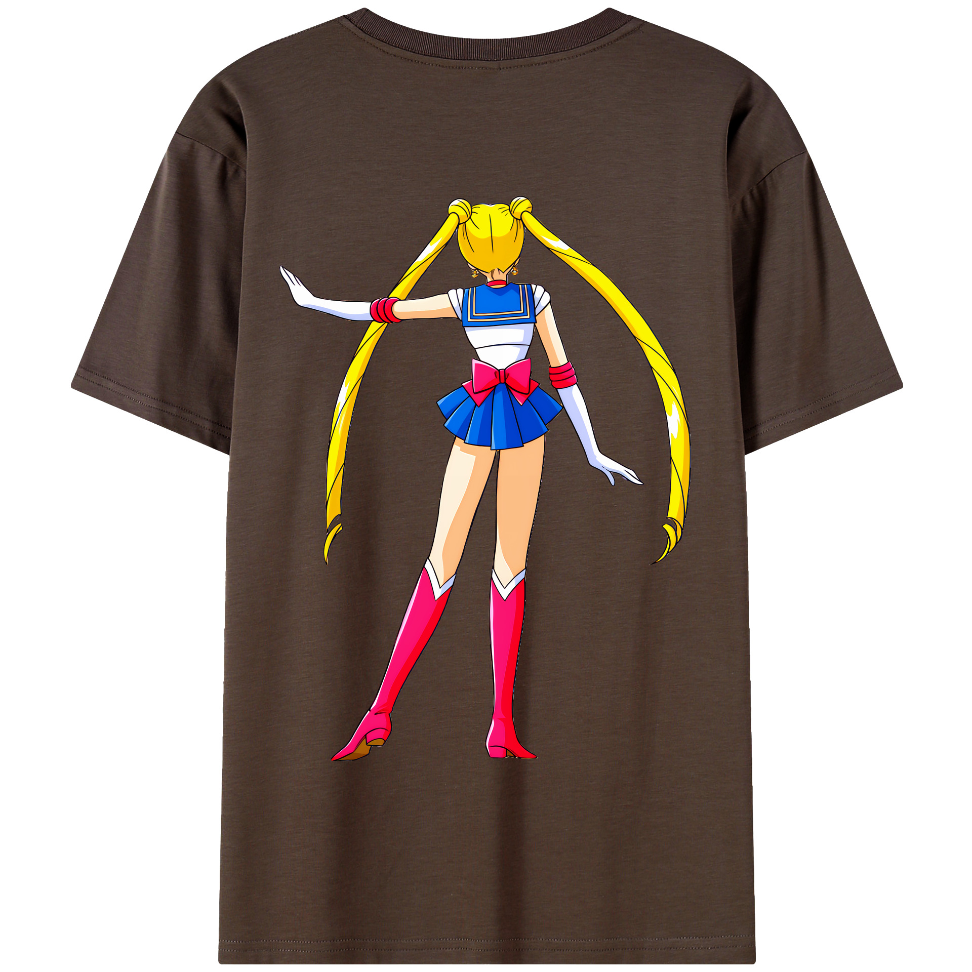 （画像用） 美少女戦士セーラームーン 月野 うさぎ つきの うさぎ Sailor Moon Tsukino Usagi 綿100％半袖Tシャツ（背面プリント）