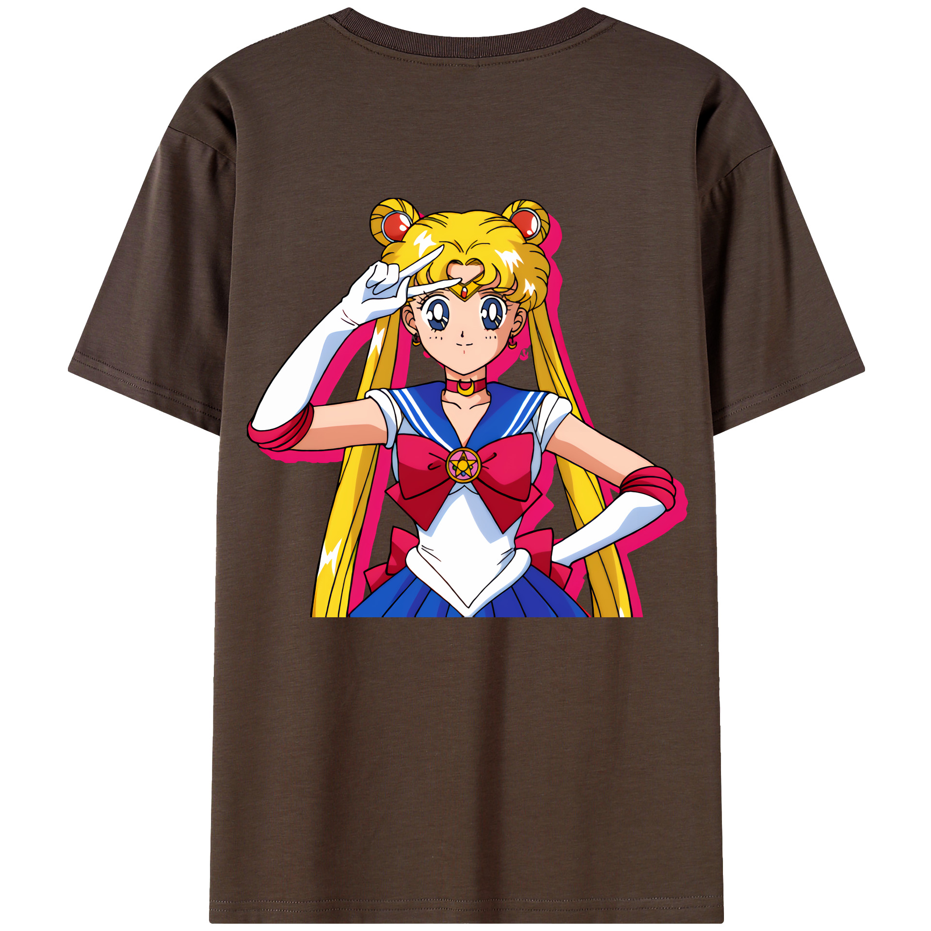 （画像用） 美少女戦士セーラームーン 月野 うさぎ つきの うさぎ Sailor Moon Tsukino Usagi 綿100％半袖Tシャツ（背面プリント）