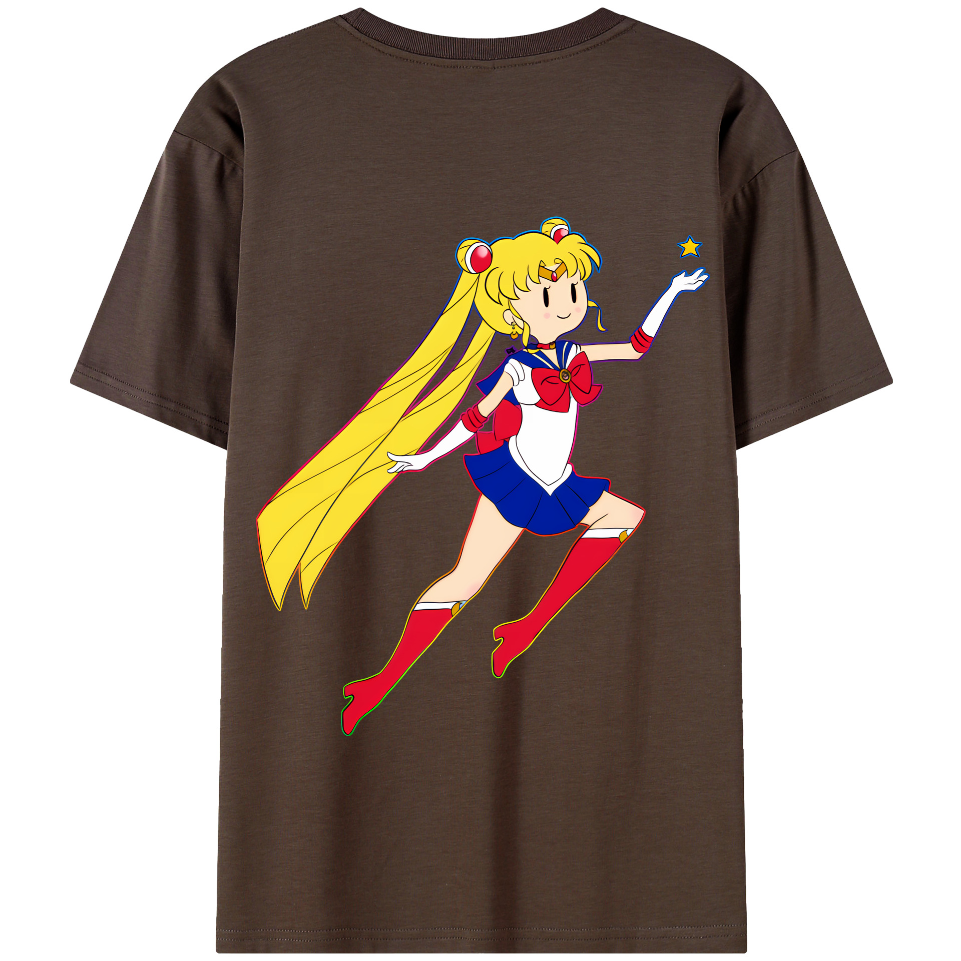 （画像用） 美少女戦士セーラームーン 月野 うさぎ つきの うさぎ Sailor Moon Tsukino Usagi 綿100％半袖Tシャツ（背面プリント）