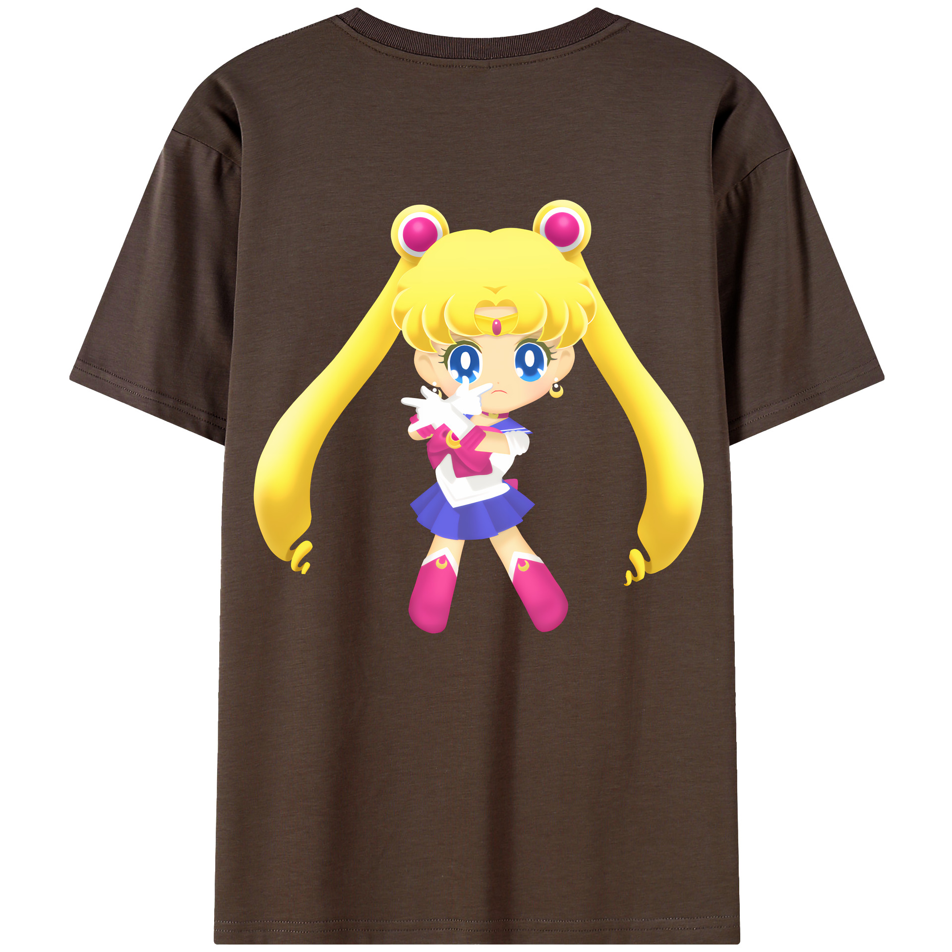 （画像用） 美少女戦士セーラームーン 月野 うさぎ つきの うさぎ Sailor Moon Tsukino Usagi 綿100％半袖Tシャツ（背面プリント）