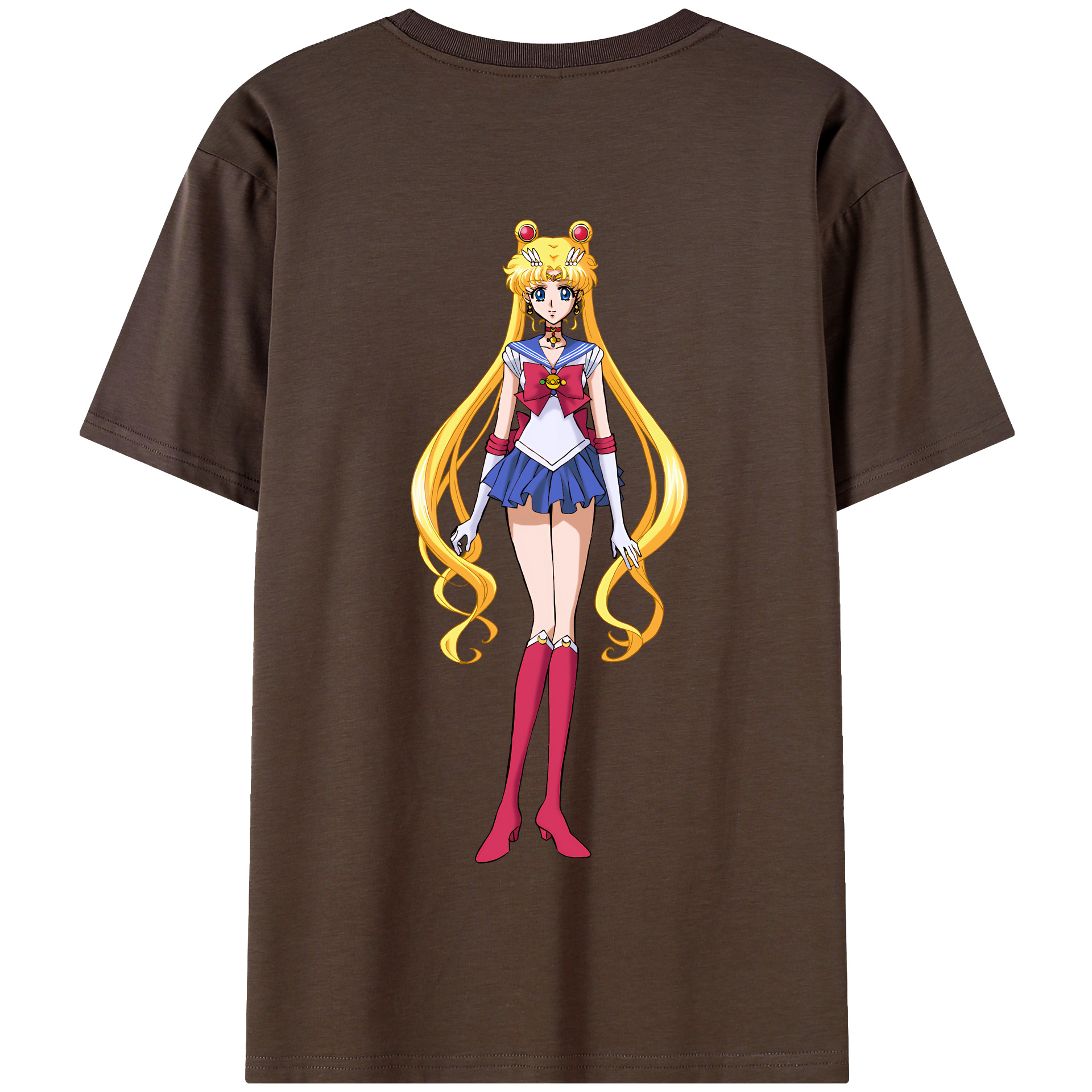 （画像用） 美少女戦士セーラームーン 月野 うさぎ つきの うさぎ Sailor Moon Tsukino Usagi 綿100％半袖Tシャツ（背面プリント）
