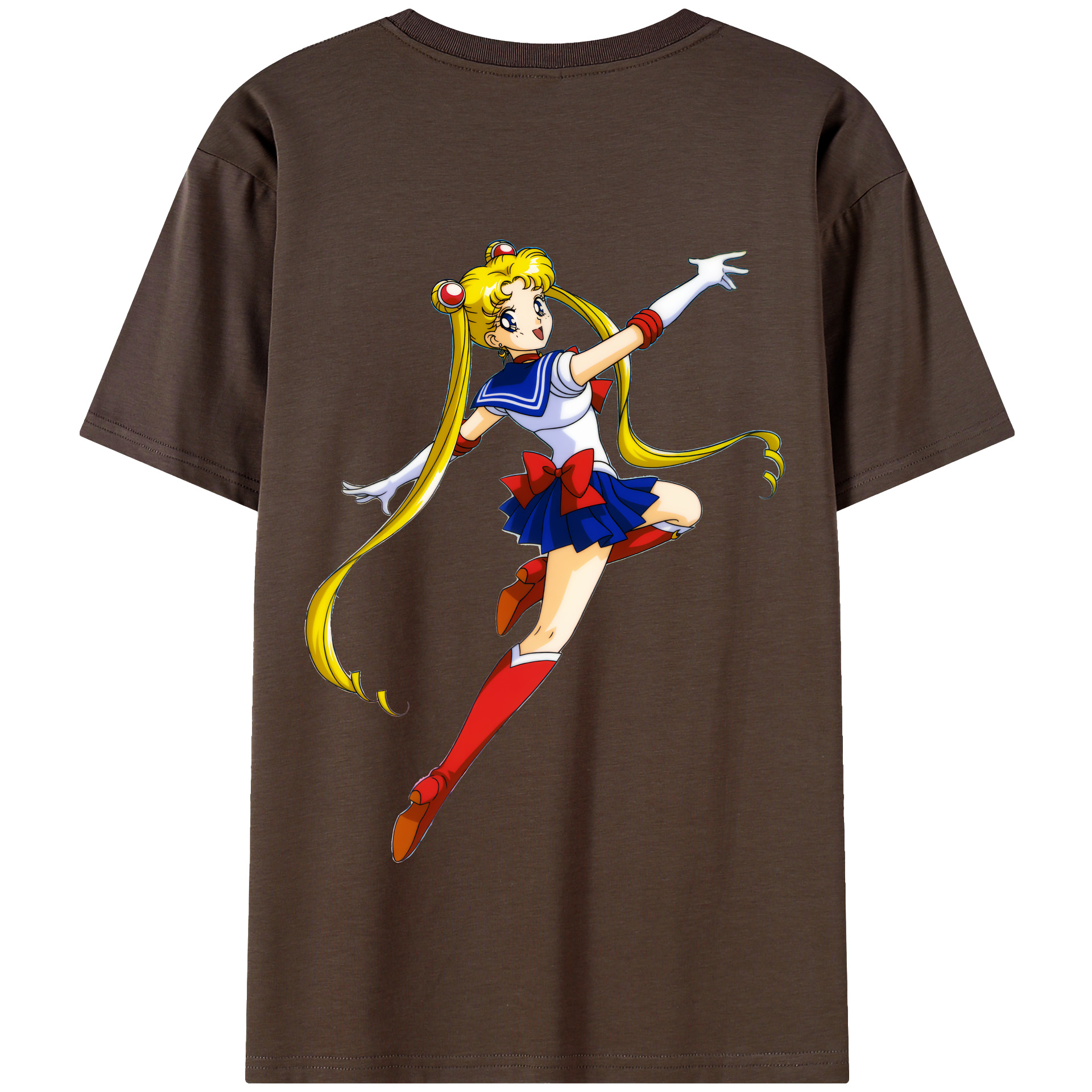 （画像用） 美少女戦士セーラームーン 月野 うさぎ つきの うさぎ Sailor Moon Tsukino Usagi 綿100％半袖Tシャツ（背面プリント）