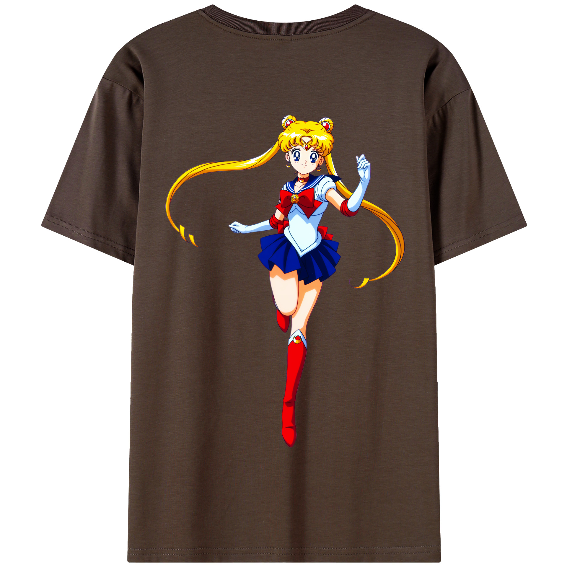 （画像用） 美少女戦士セーラームーン 月野 うさぎ つきの うさぎ Sailor Moon Tsukino Usagi 綿100％半袖Tシャツ（背面プリント）