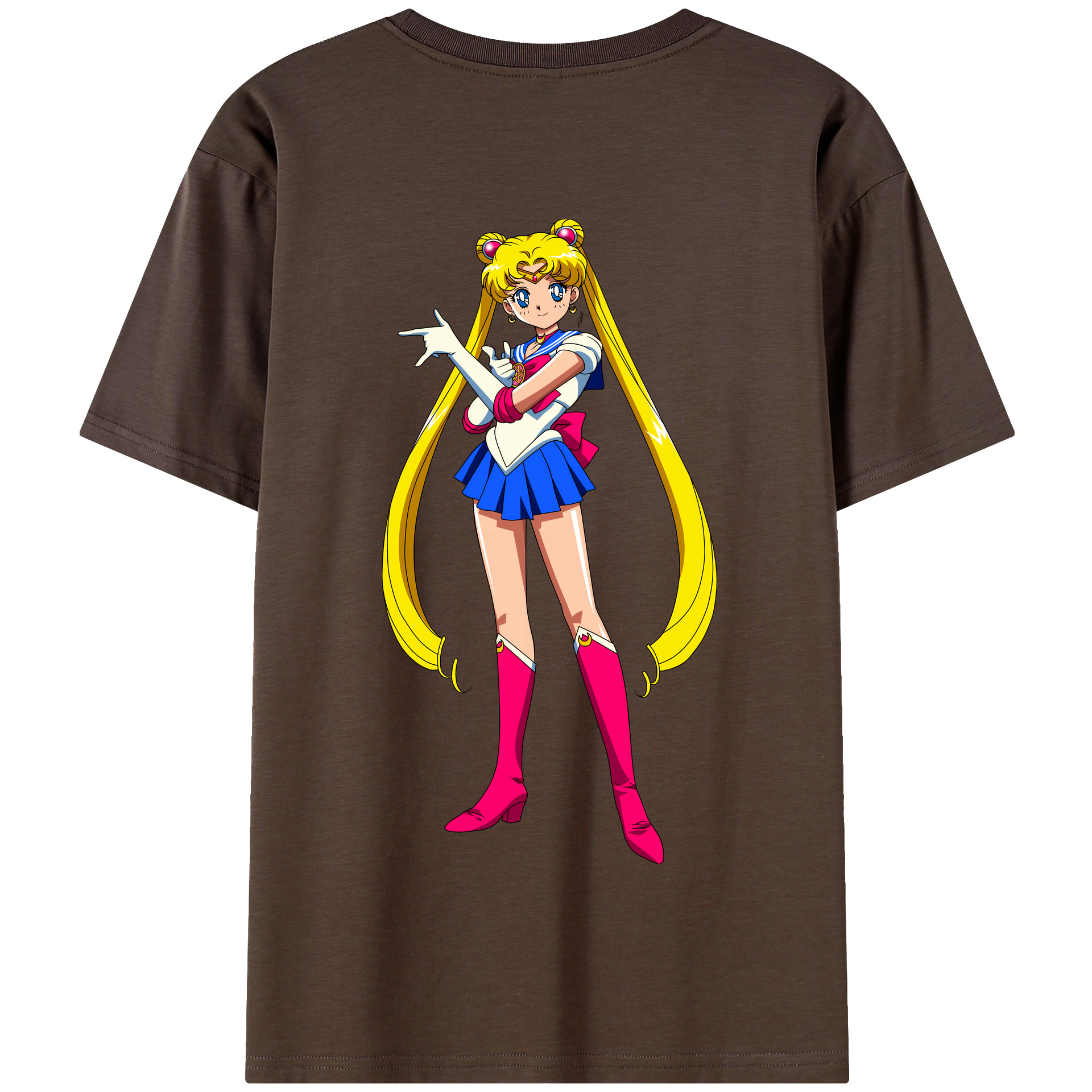 （画像用） 美少女戦士セーラームーン 月野 うさぎ つきの うさぎ Sailor Moon Tsukino Usagi 綿100％半袖Tシャツ（背面プリント）