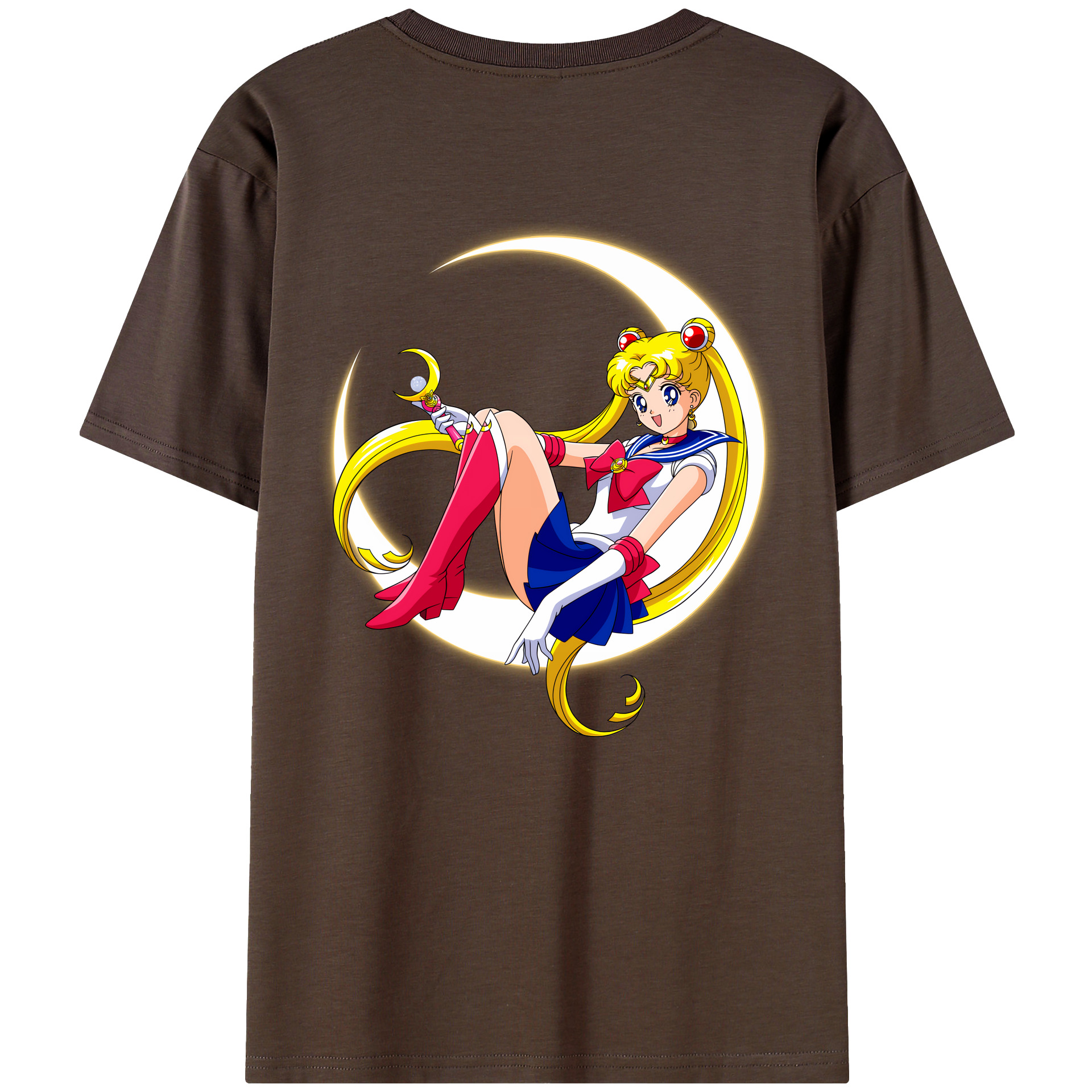 （画像用） 美少女戦士セーラームーン 月野 うさぎ つきの うさぎ Sailor Moon Tsukino Usagi 綿100％半袖Tシャツ（背面プリント）