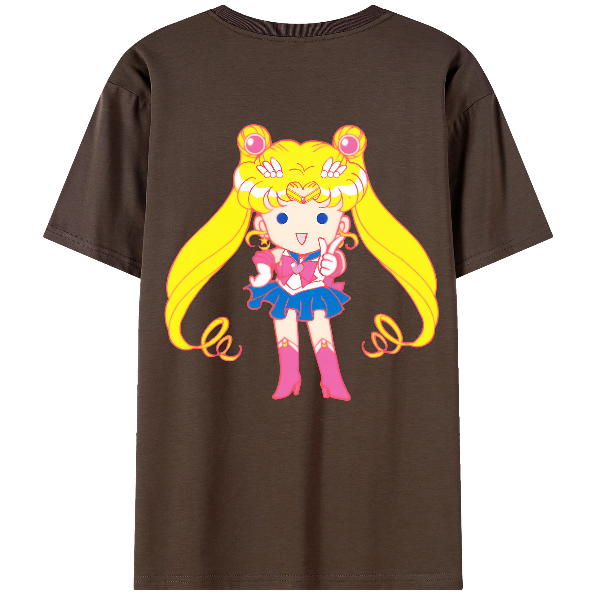 （画像用） 美少女戦士セーラームーン 月野 うさぎ つきの うさぎ Sailor Moon Tsukino Usagi 綿100％半袖Tシャツ（背面プリント）
