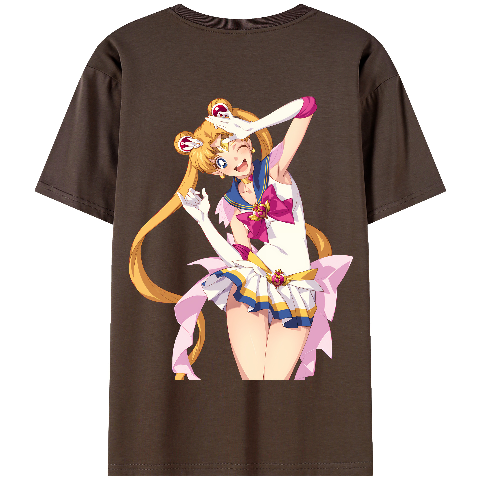 （画像用） 美少女戦士セーラームーン 月野 うさぎ つきの うさぎ Sailor Moon Tsukino Usagi 綿100％半袖Tシャツ（背面プリント）