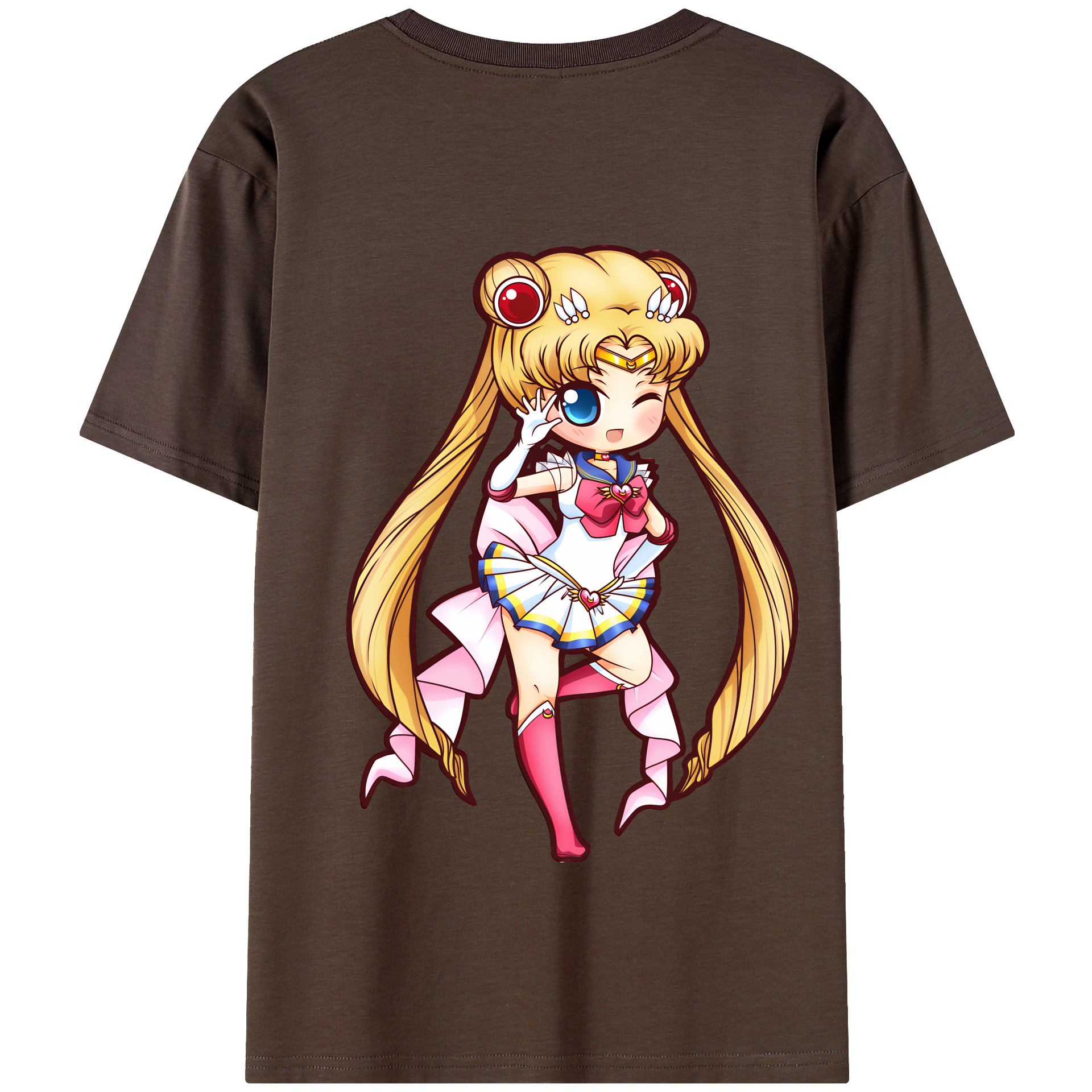 （画像用） 美少女戦士セーラームーン 月野 うさぎ つきの うさぎ Sailor Moon Tsukino Usagi 綿100％半袖Tシャツ（背面プリント）