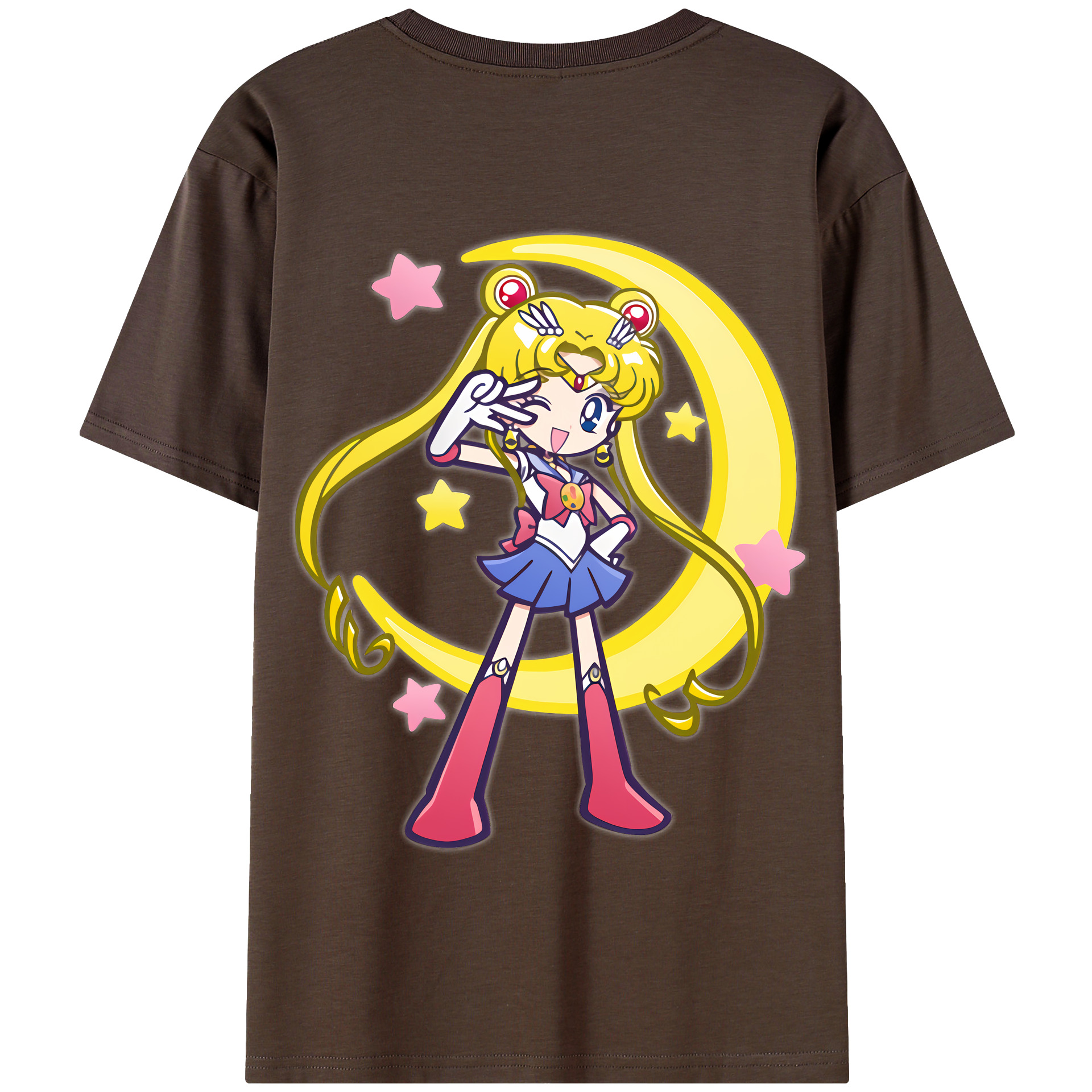 （画像用） 美少女戦士セーラームーン 月野 うさぎ つきの うさぎ Sailor Moon Tsukino Usagi 綿100％半袖Tシャツ（背面プリント）
