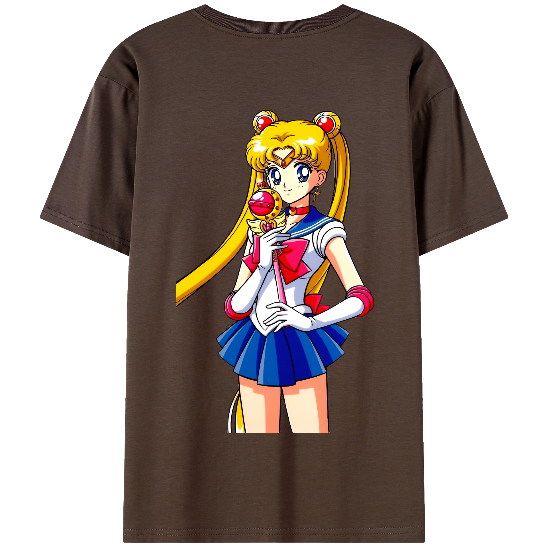 （画像用） 美少女戦士セーラームーン 月野 うさぎ つきの うさぎ Sailor Moon Tsukino Usagi 綿100％半袖Tシャツ（背面プリント）