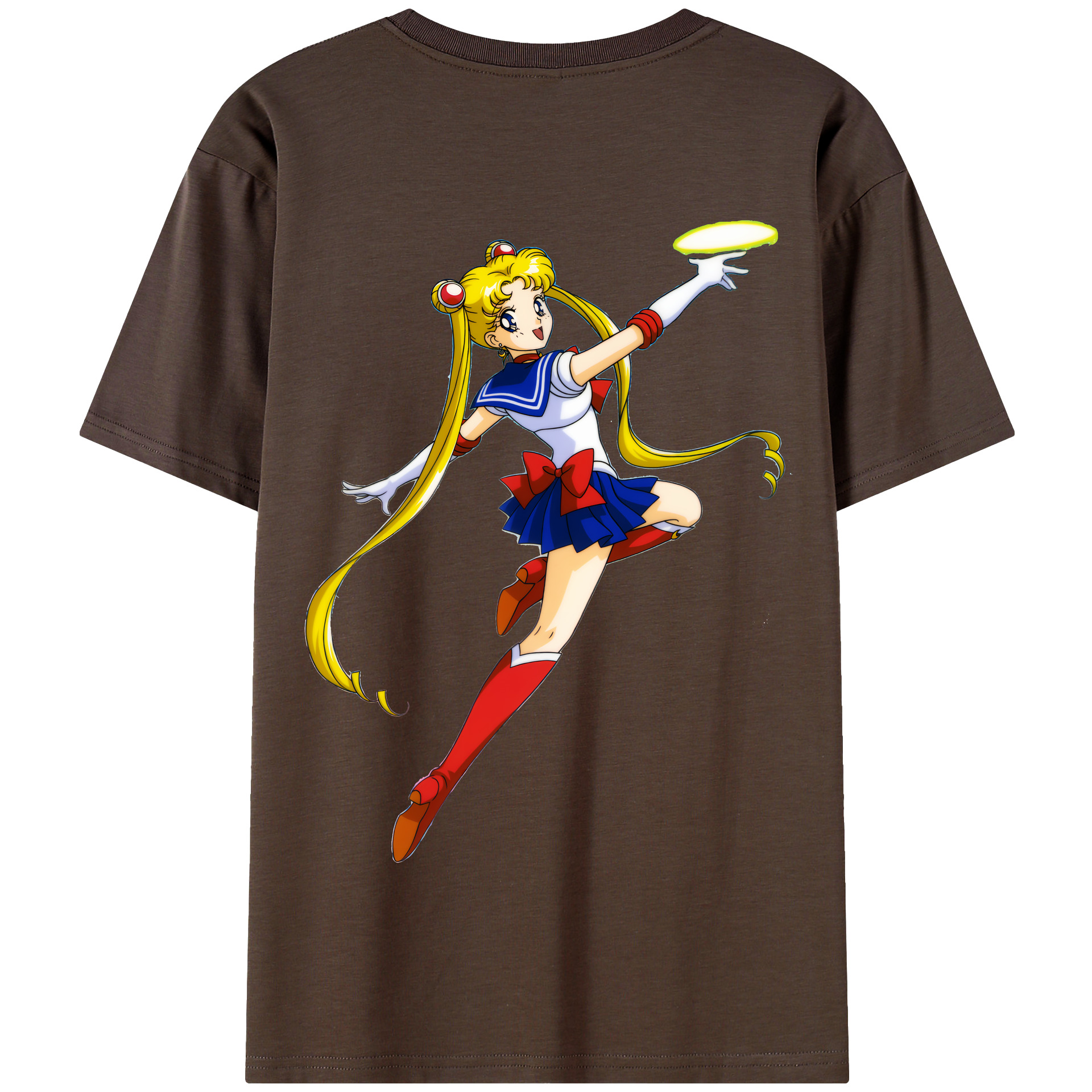 （画像用） 美少女戦士セーラームーン 月野 うさぎ つきの うさぎ Sailor Moon Tsukino Usagi 綿100％半袖Tシャツ（背面プリント）
