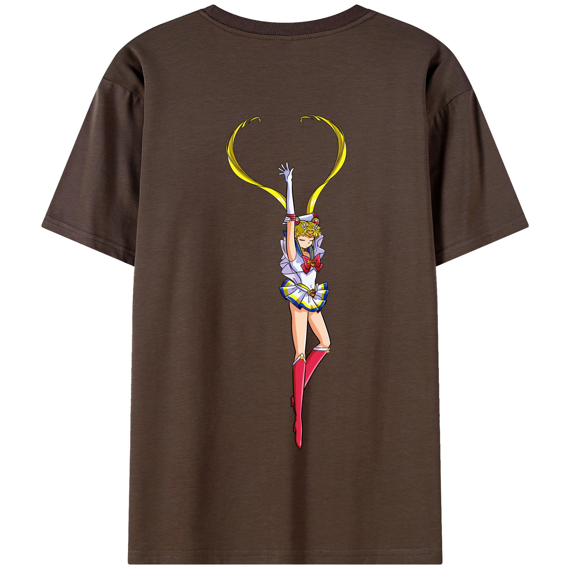 （画像用） 美少女戦士セーラームーン 月野 うさぎ つきの うさぎ Sailor Moon Tsukino Usagi 綿100％半袖Tシャツ（背面プリント）