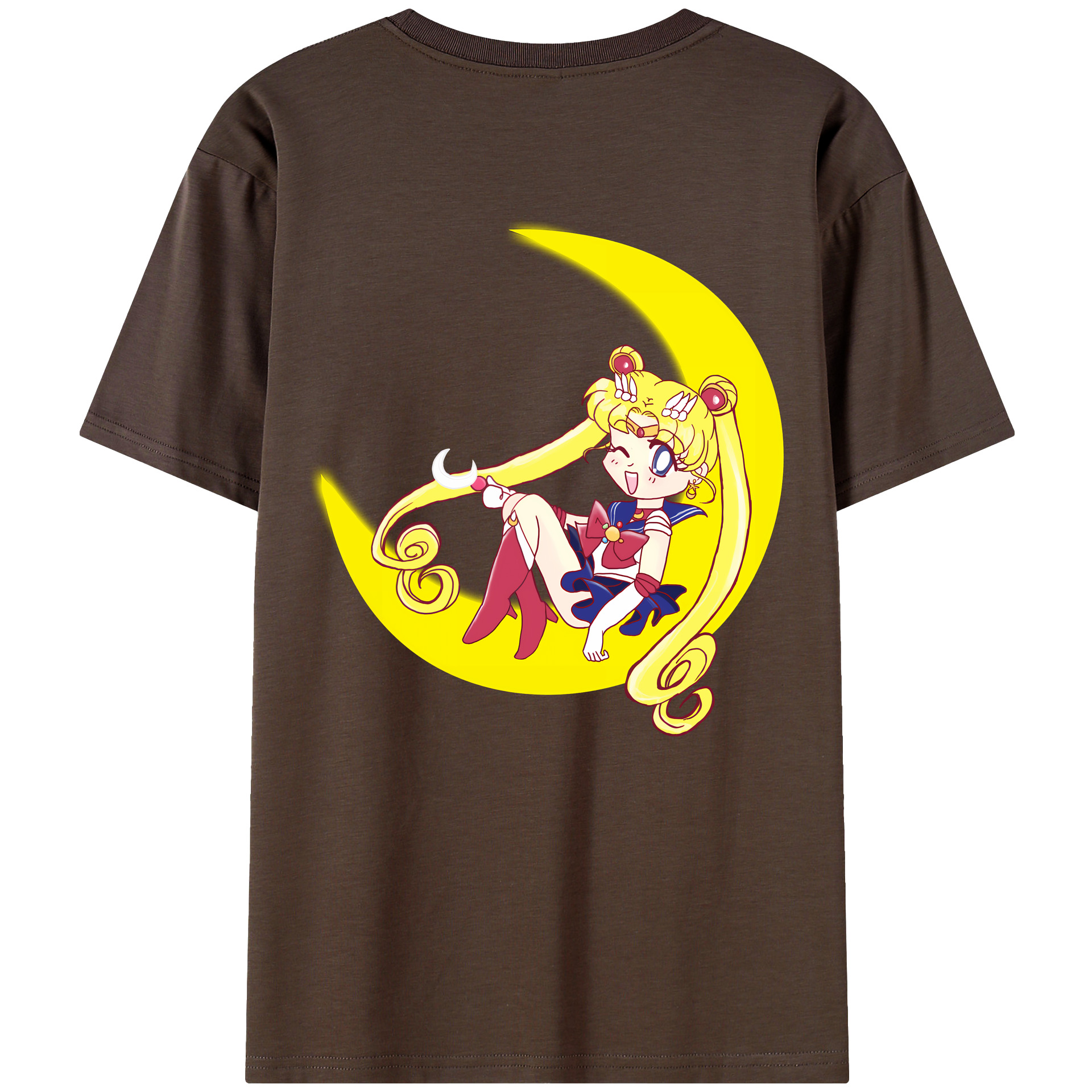 （画像用） 美少女戦士セーラームーン 月野 うさぎ つきの うさぎ Sailor Moon Tsukino Usagi 綿100％半袖Tシャツ（背面プリント）