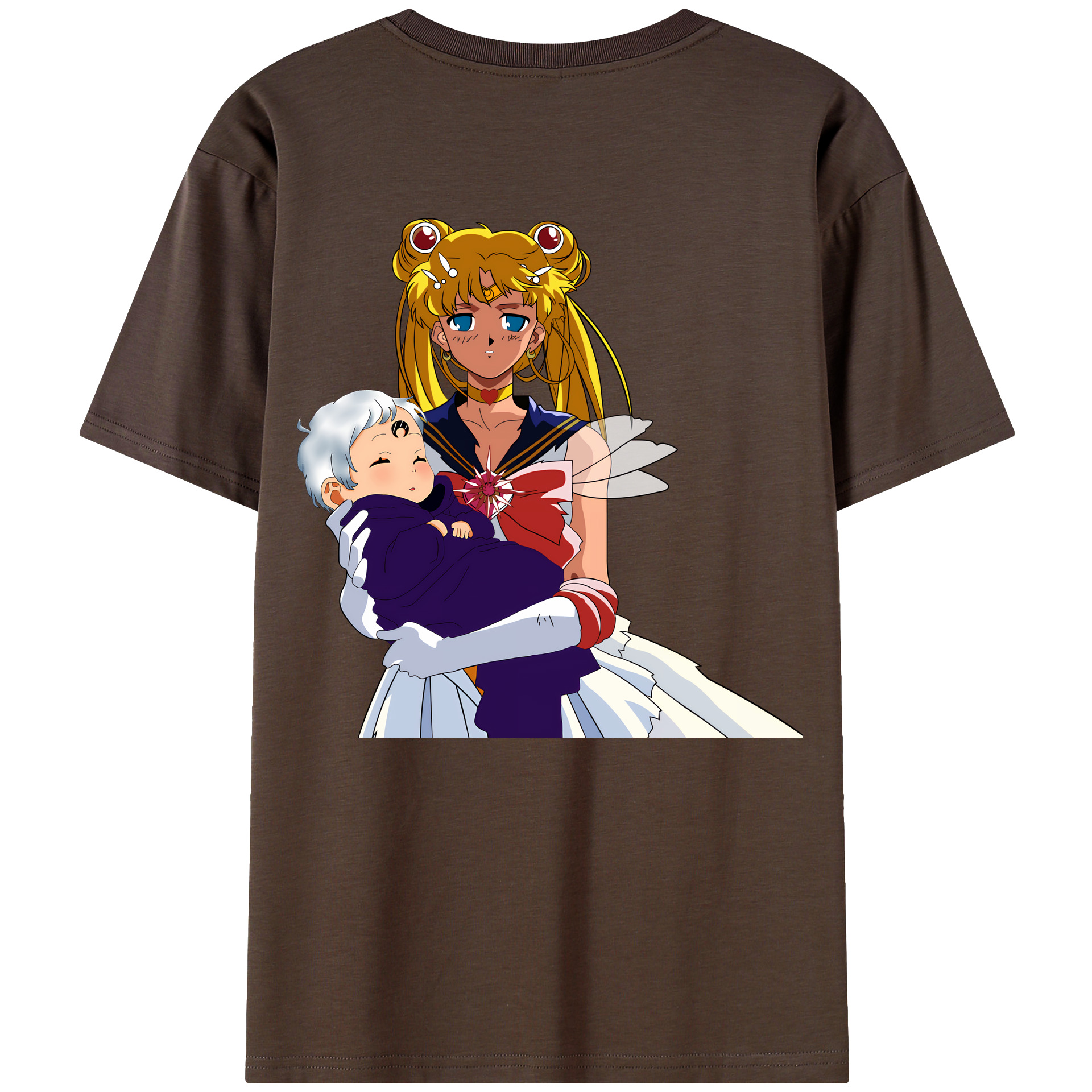 （画像用） 美少女戦士セーラームーン 月野 うさぎ つきの うさぎ Sailor Moon Tsukino Usagi 綿100％半袖Tシャツ（背面プリント）