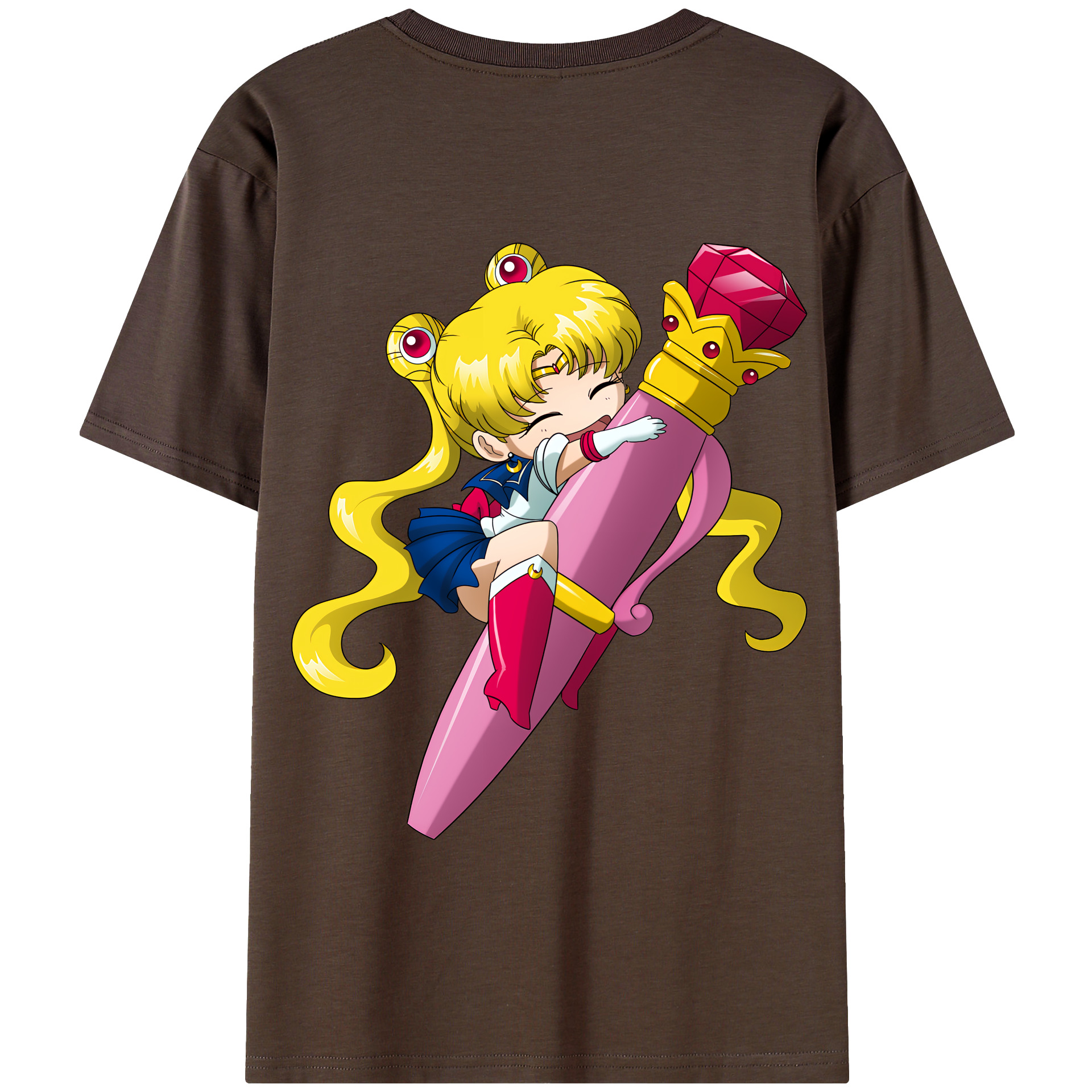 （画像用） 美少女戦士セーラームーン 月野 うさぎ つきの うさぎ Sailor Moon Tsukino Usagi 綿100％半袖Tシャツ（背面プリント）